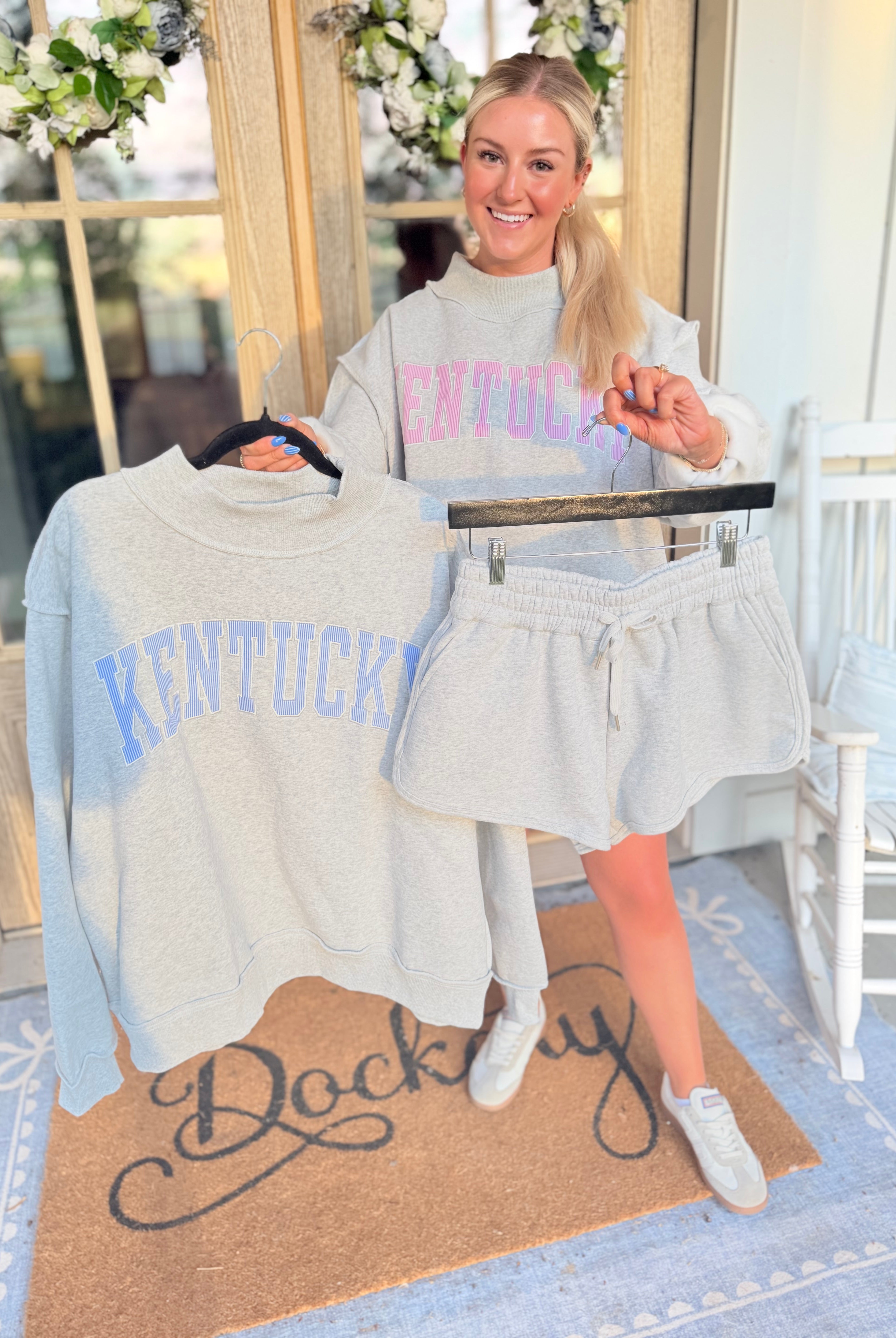Bucket List Belinda Sweat Pant Short, casual 156 pants in soft fabric, shown in a relaxed fit with an elastic waistband.