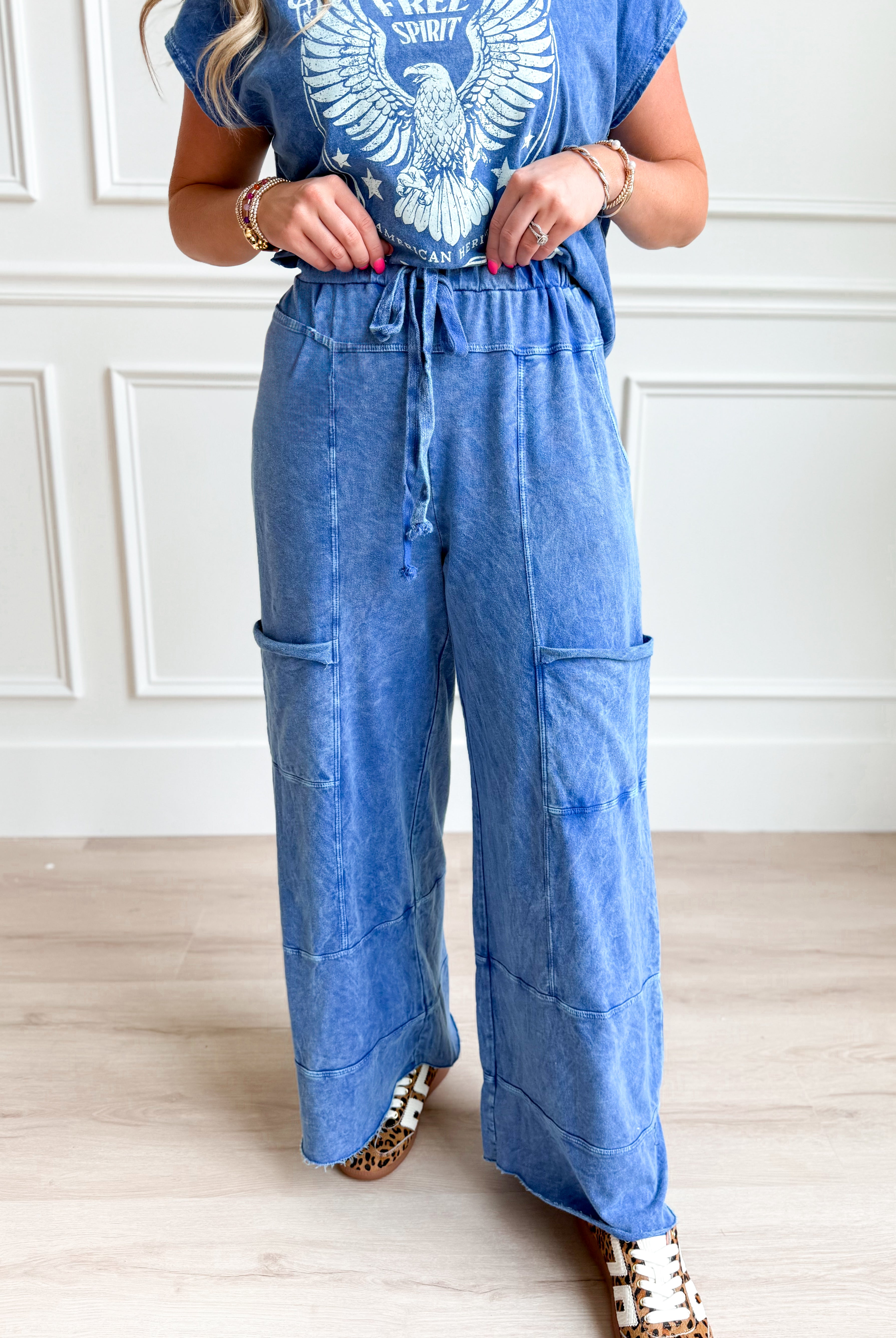 Haley Mineral Washed Wide Leg Pant - Be You Boutique