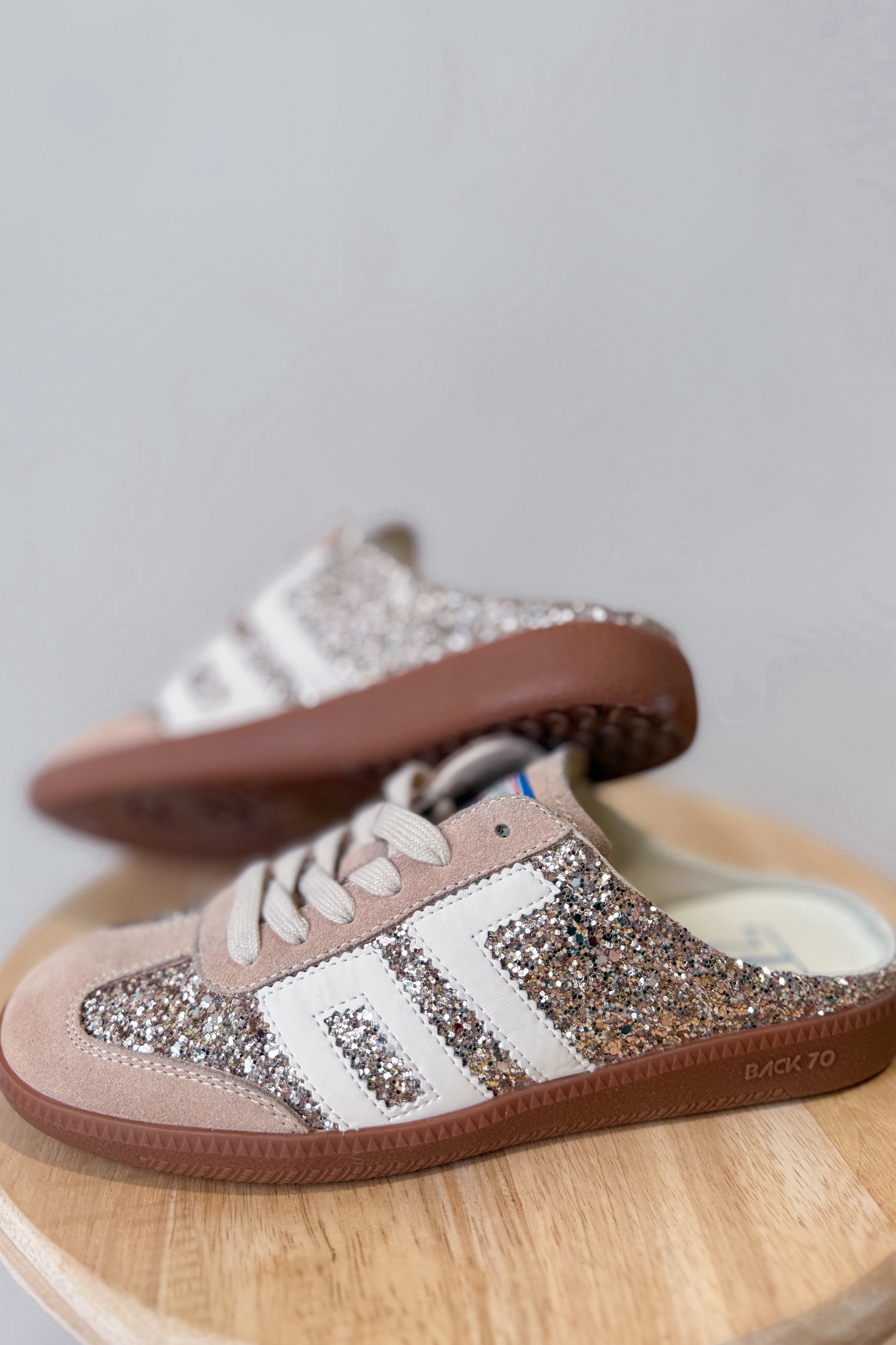 BACK70 Easter Glitter Gold Backless Sneaker - Be You Boutique