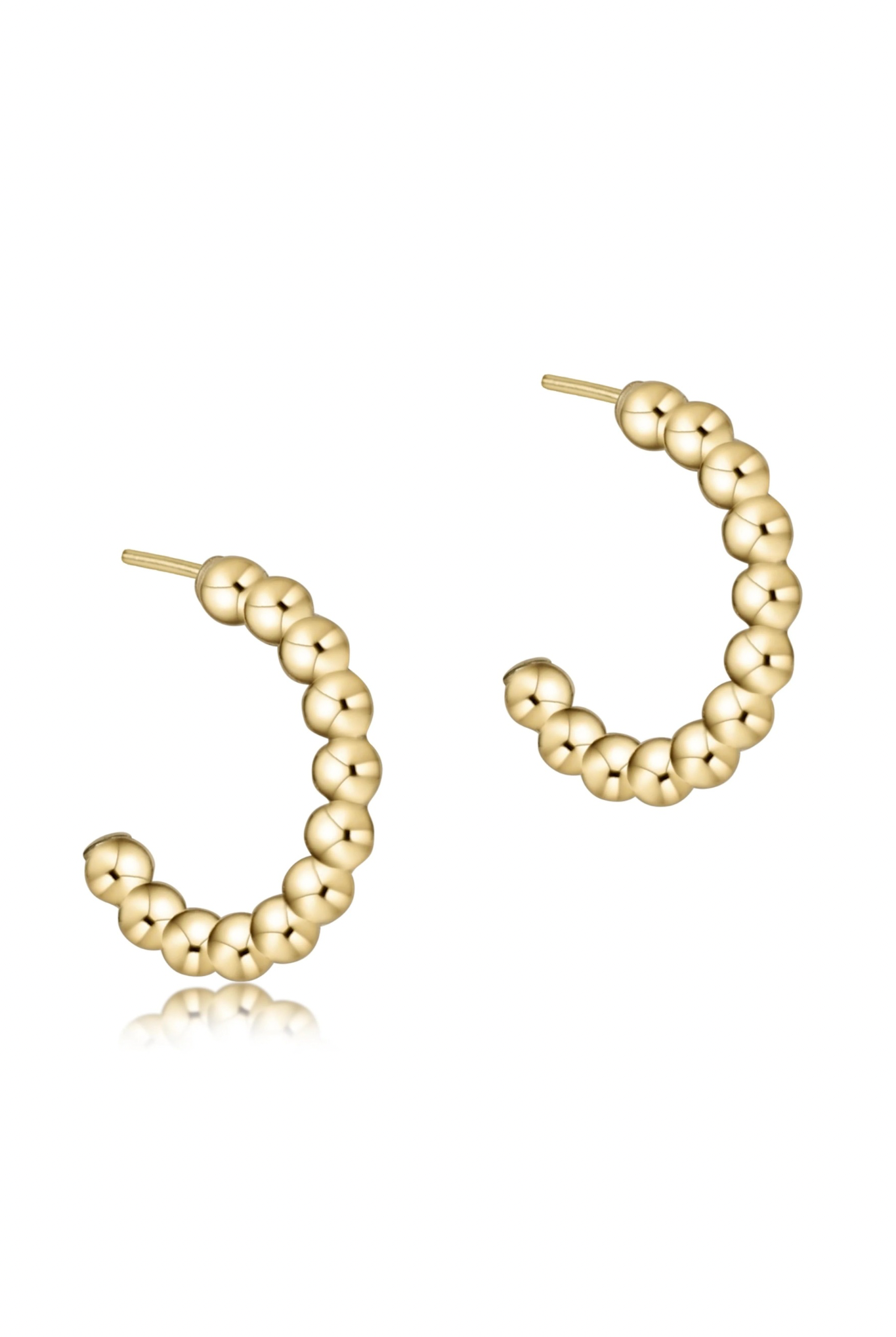 Enewton 1” 3mm Beaded Gold Post Hoop - Be You Boutique