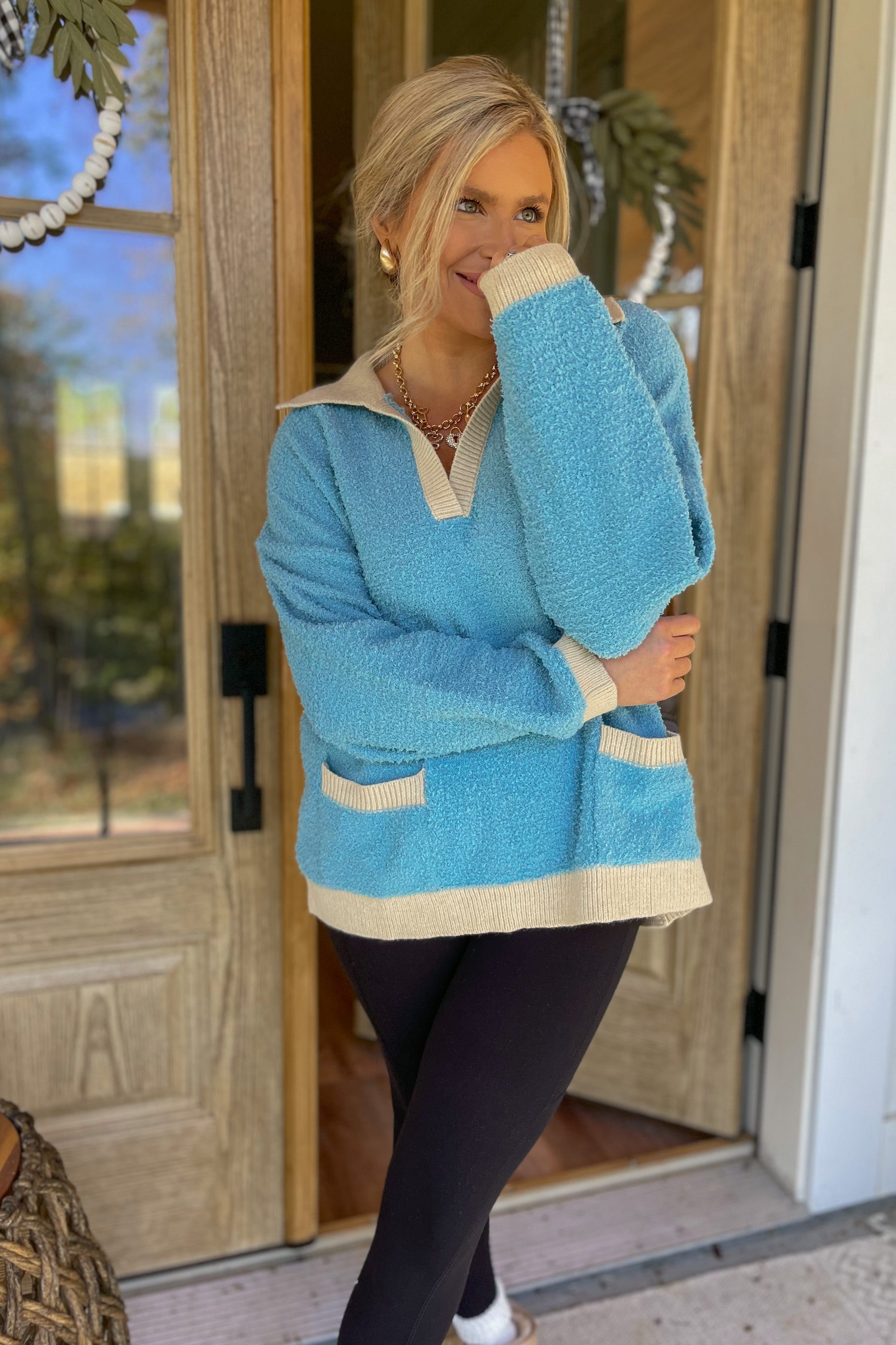 Tandy Long Sleeve Collar Neck Relaxed Fit Top - Be You Boutique