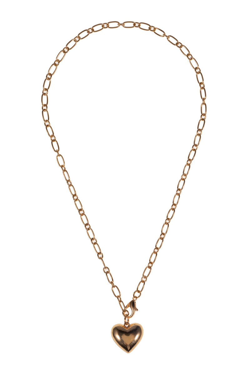 Gold Chain w/ Heart Charm Necklace - Be You Boutique