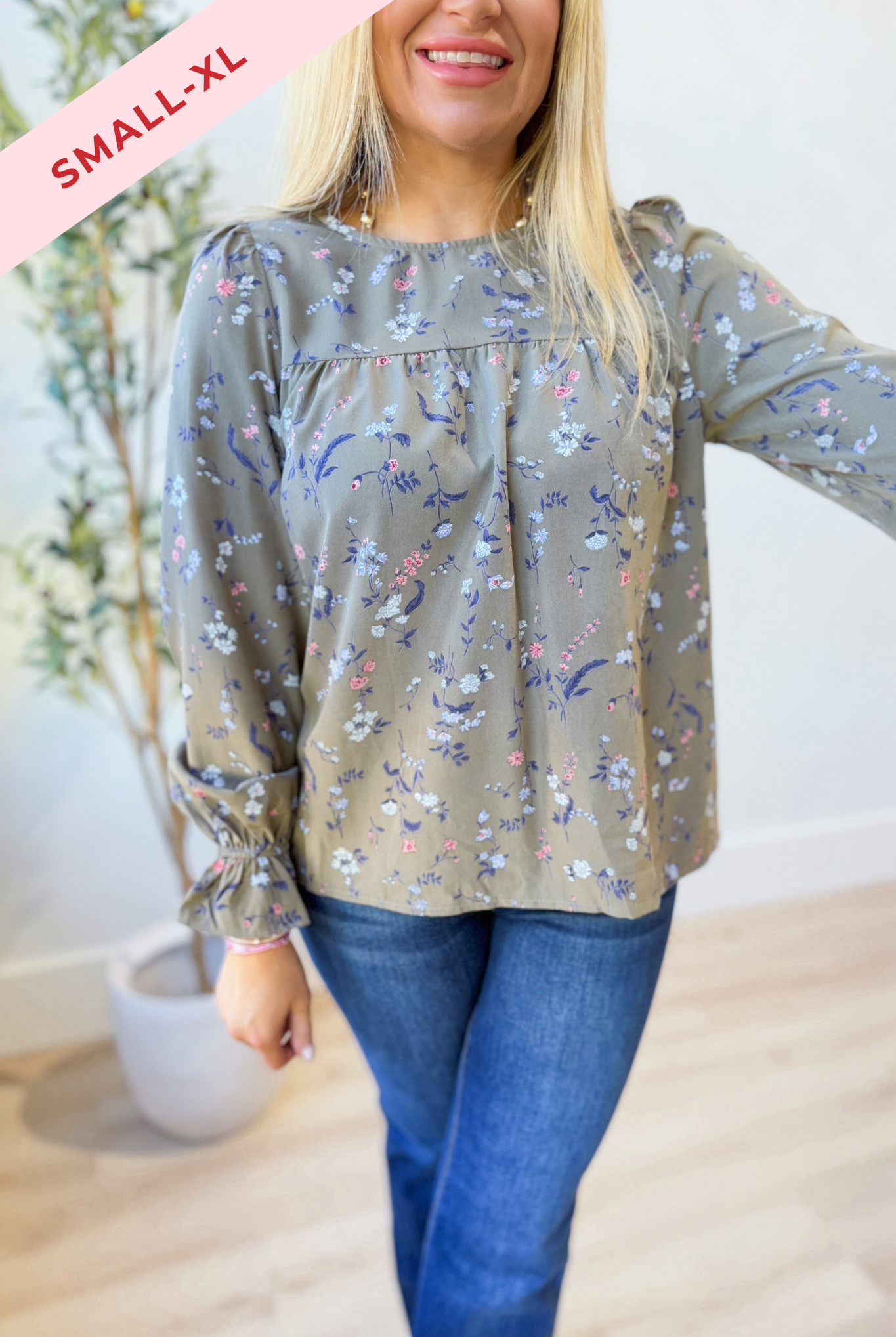 Mary Ruffled Hem Floral Blouse - Be You Boutique