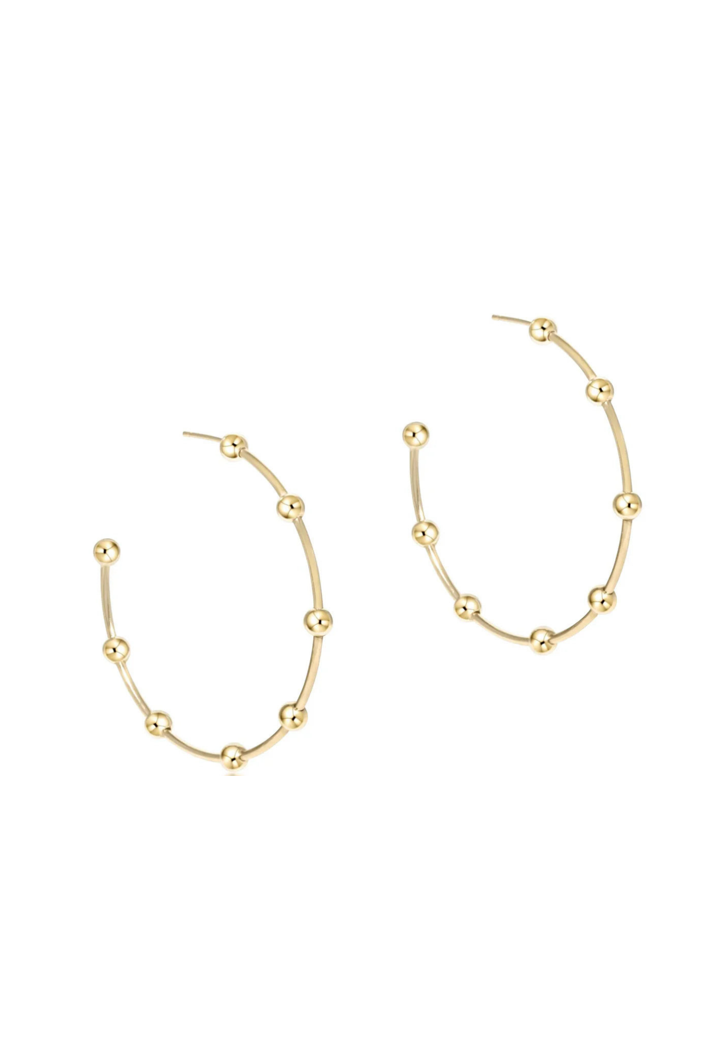 Enewton 1.5” Beaded Simplicity Gold Post Hoop - Be You Boutique