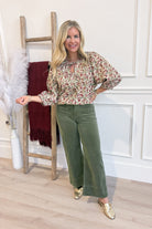 Risen Chris High Rise Crop Wide Patch Pocket Corduroy Pant - Be You Boutique