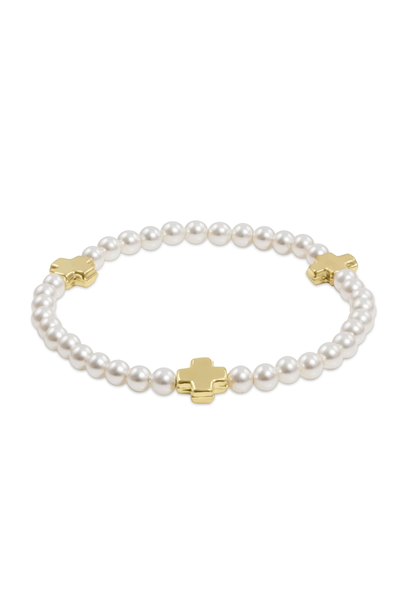 Enewton Signature Cross Pearl Pattern 4mm Bead Bracelet - Be You Boutique