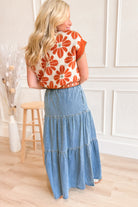 Rebecca Tiered Denim Long Skirt - Be You Boutique