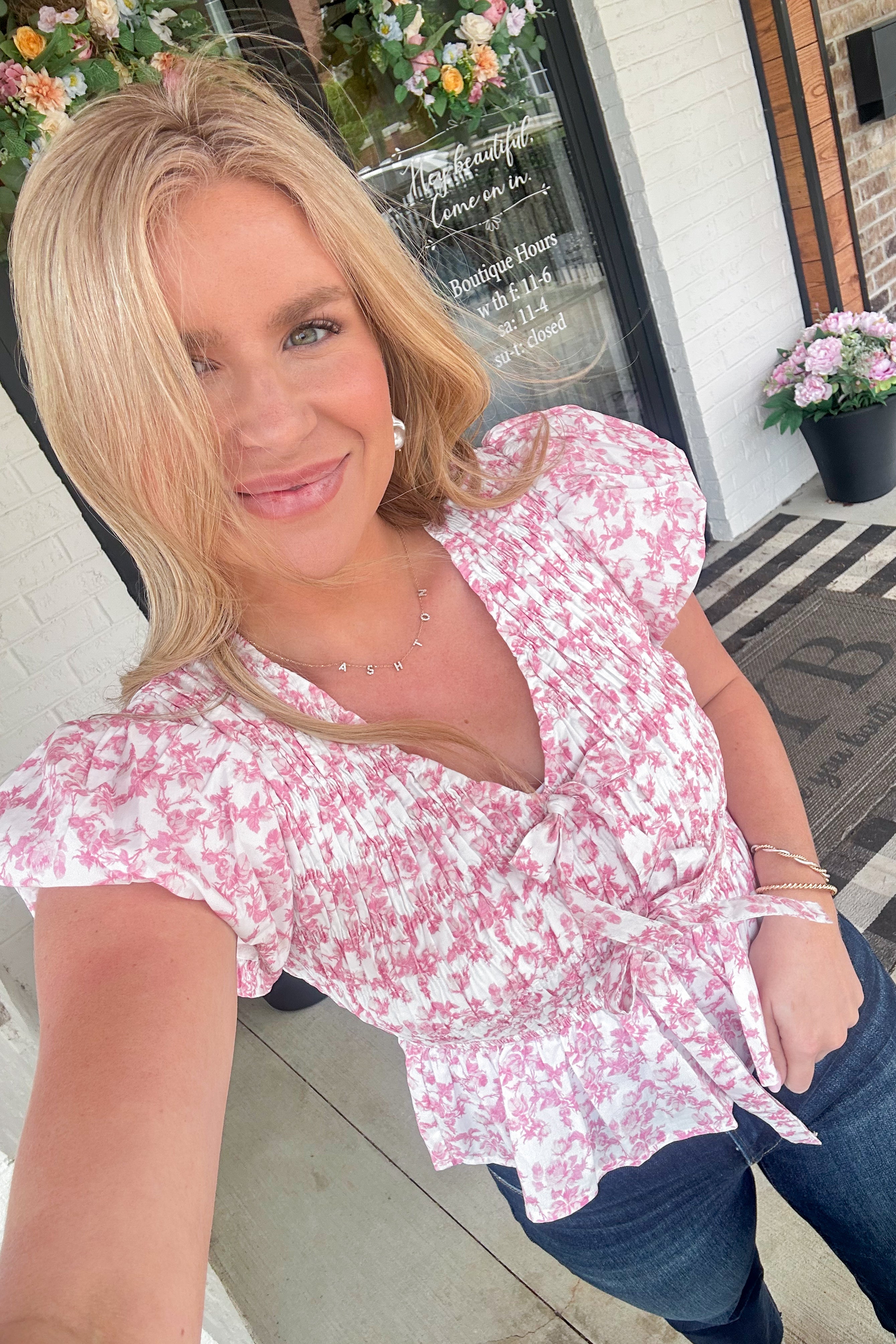 Sandy Flutter Sleeve Printed Top - Be You Boutique