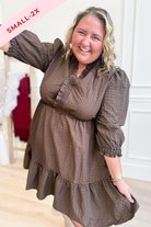 Chandler Tiered Solid Printed Dress - Be You Boutique