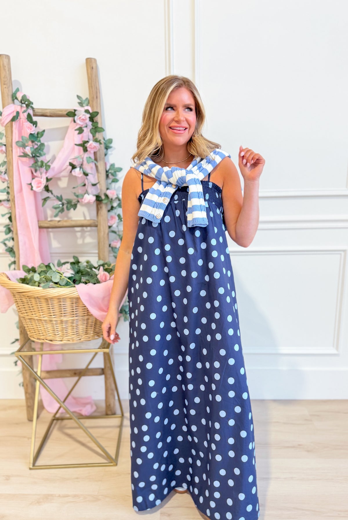 Eloise Polka Dot Maxi Dress - Be You Boutique