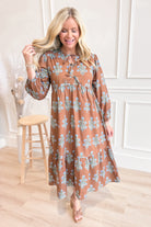 Chelsea Flower Printed Midi Dress - Be You Boutique