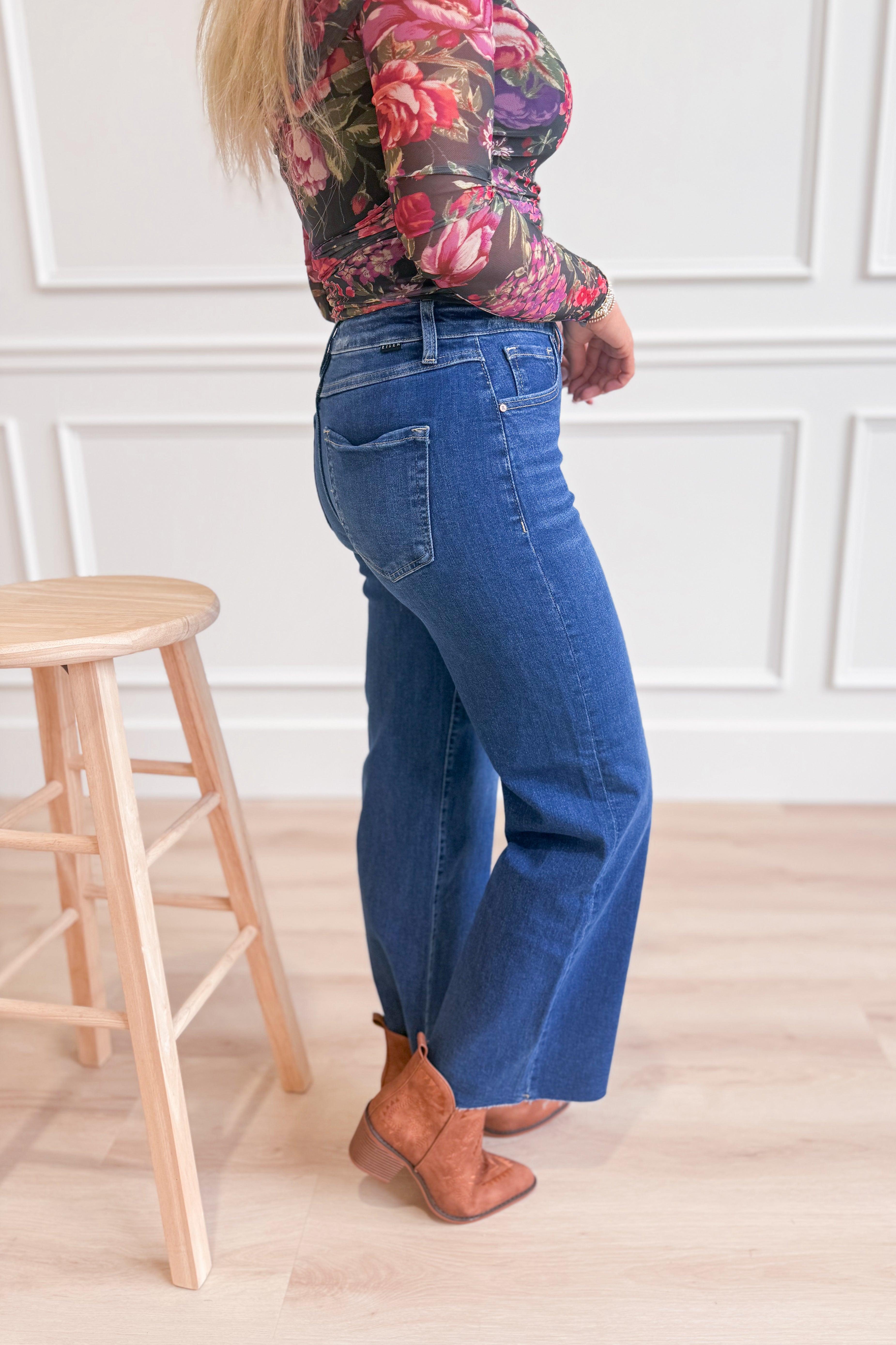 Risen Stevie High Rise Crop Wide Leg Tummy Control Pants - Be You Boutique