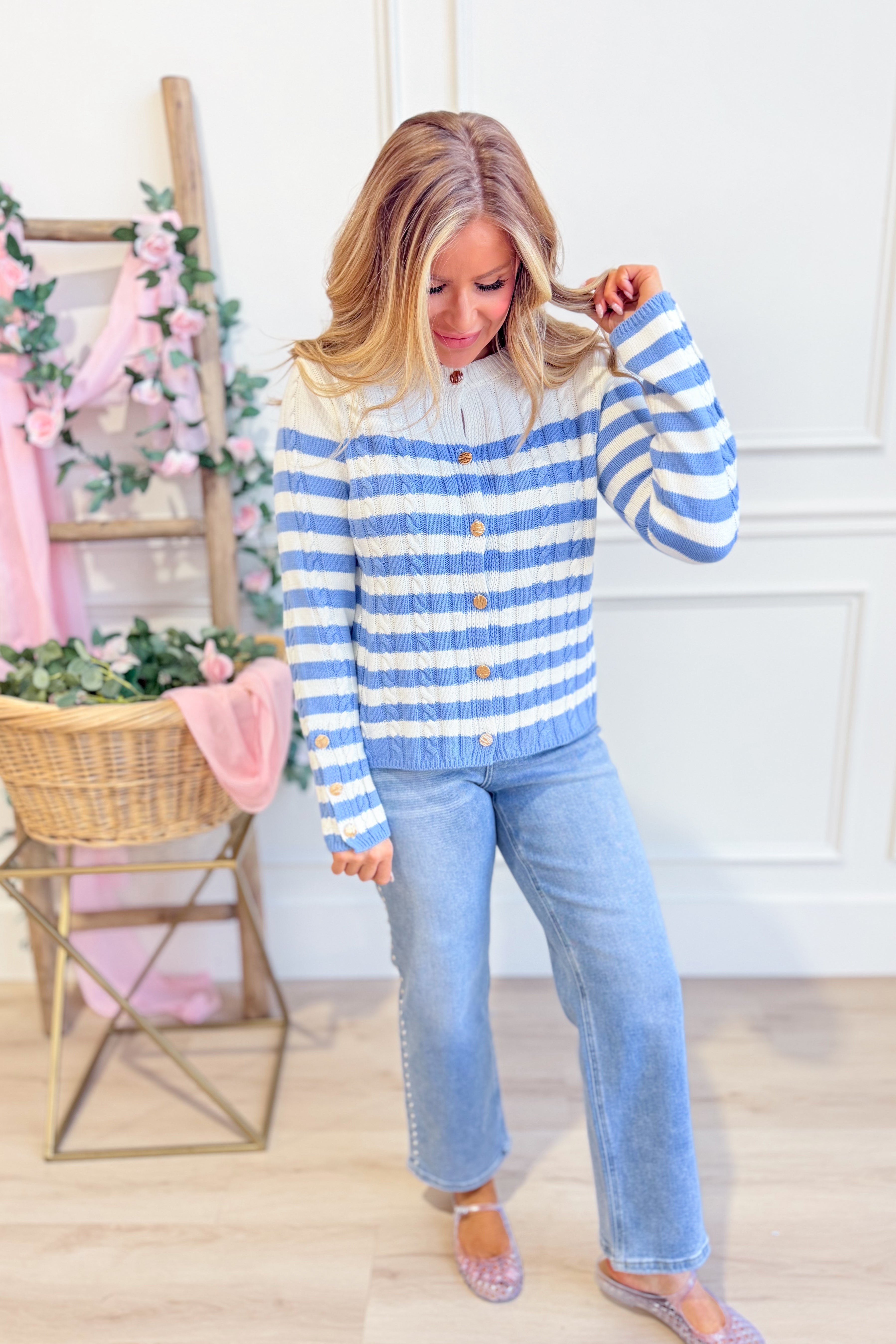 Benjamin Striped Long Sleeve Cardigan - Be You Boutique