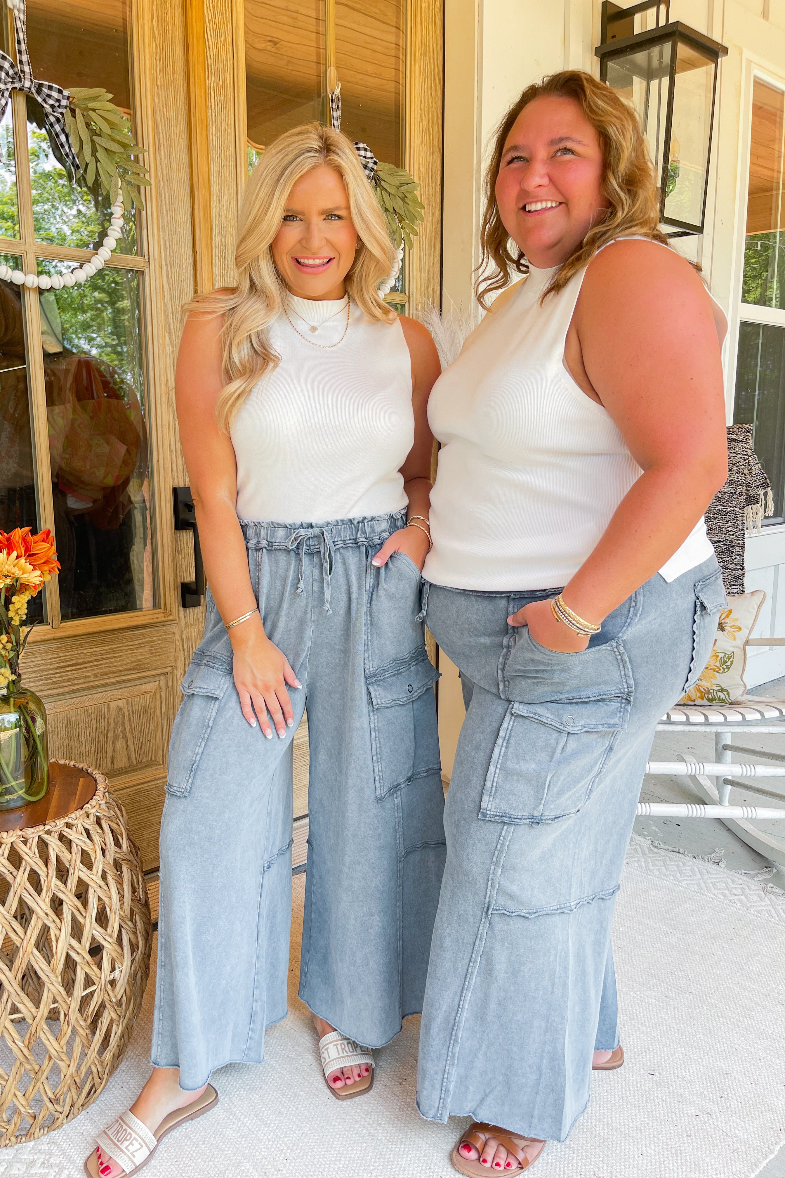 Mateo Mineral Washed Wide Leg Cargo Pants - Be You Boutique