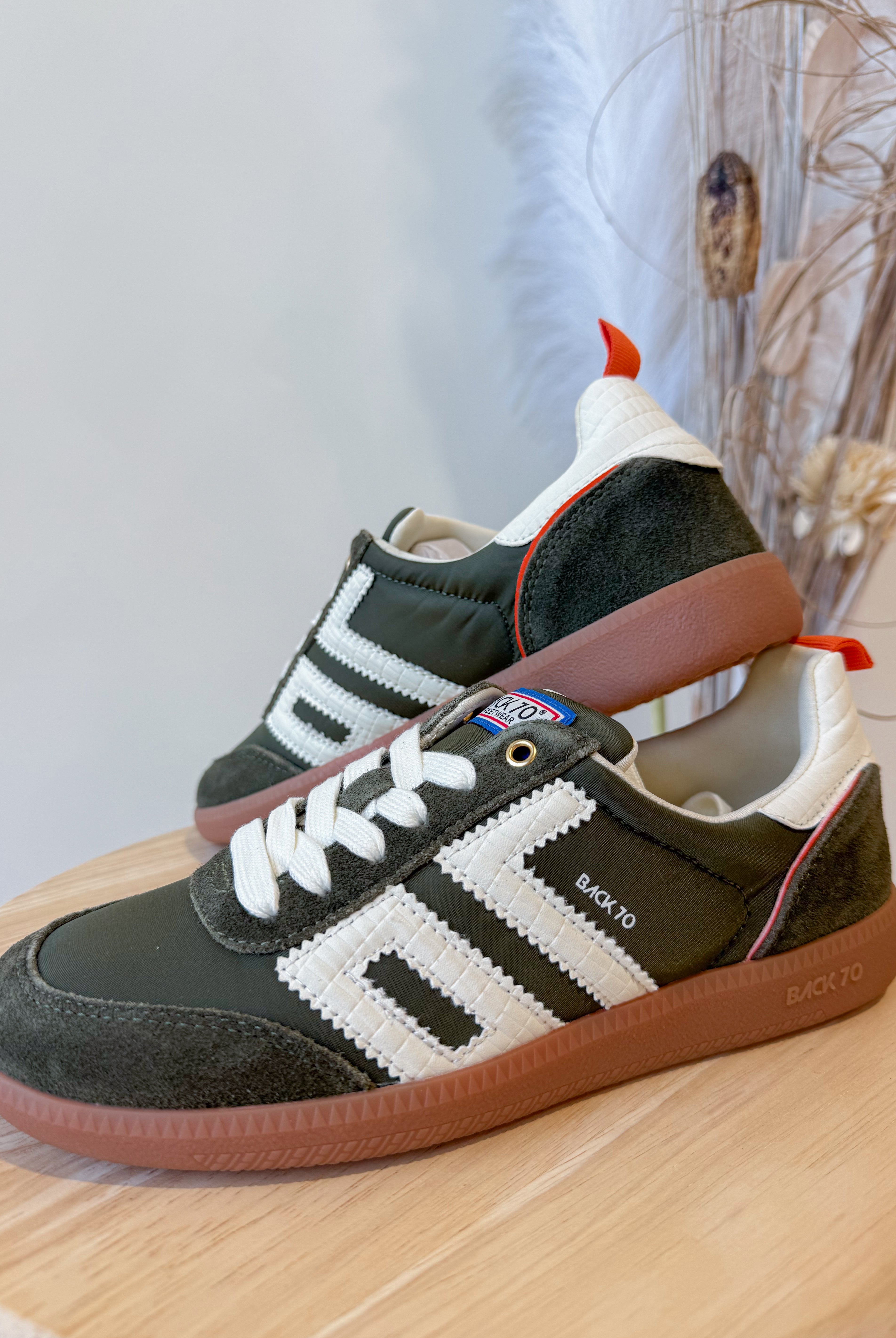 BACK70 Ghost Sneakers in Olive Orange - Be You Boutique