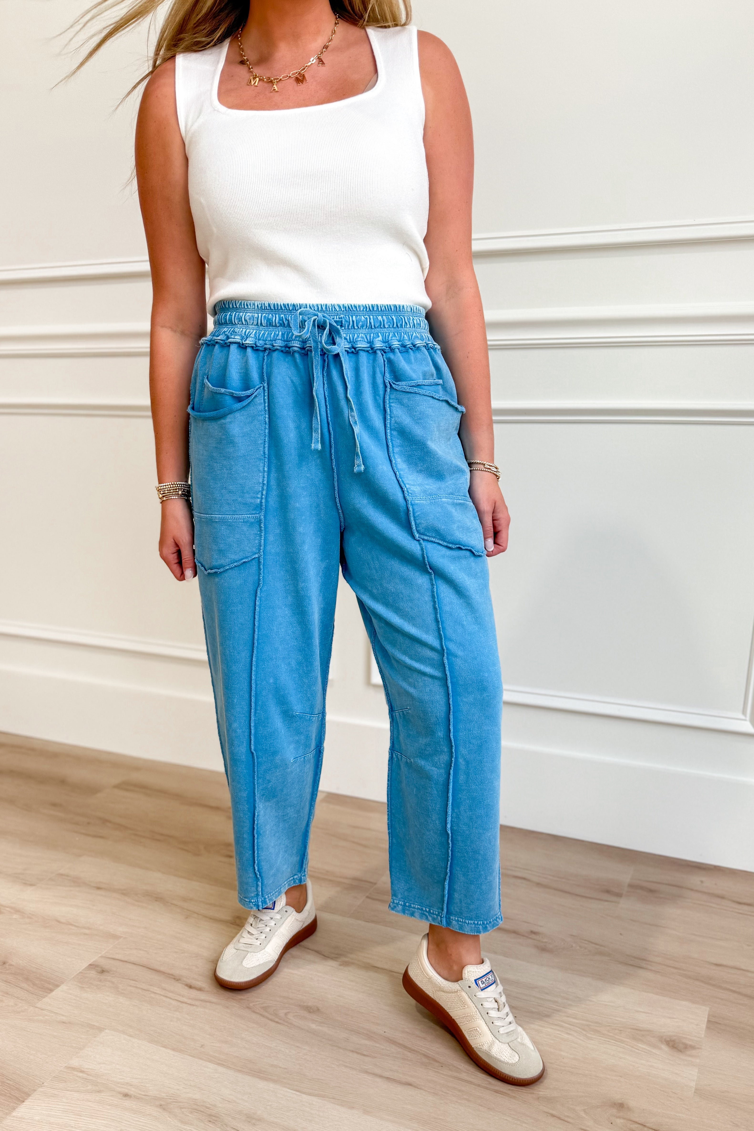 Vinny Mineral Washed Terry Knit Pant - Be You Boutique