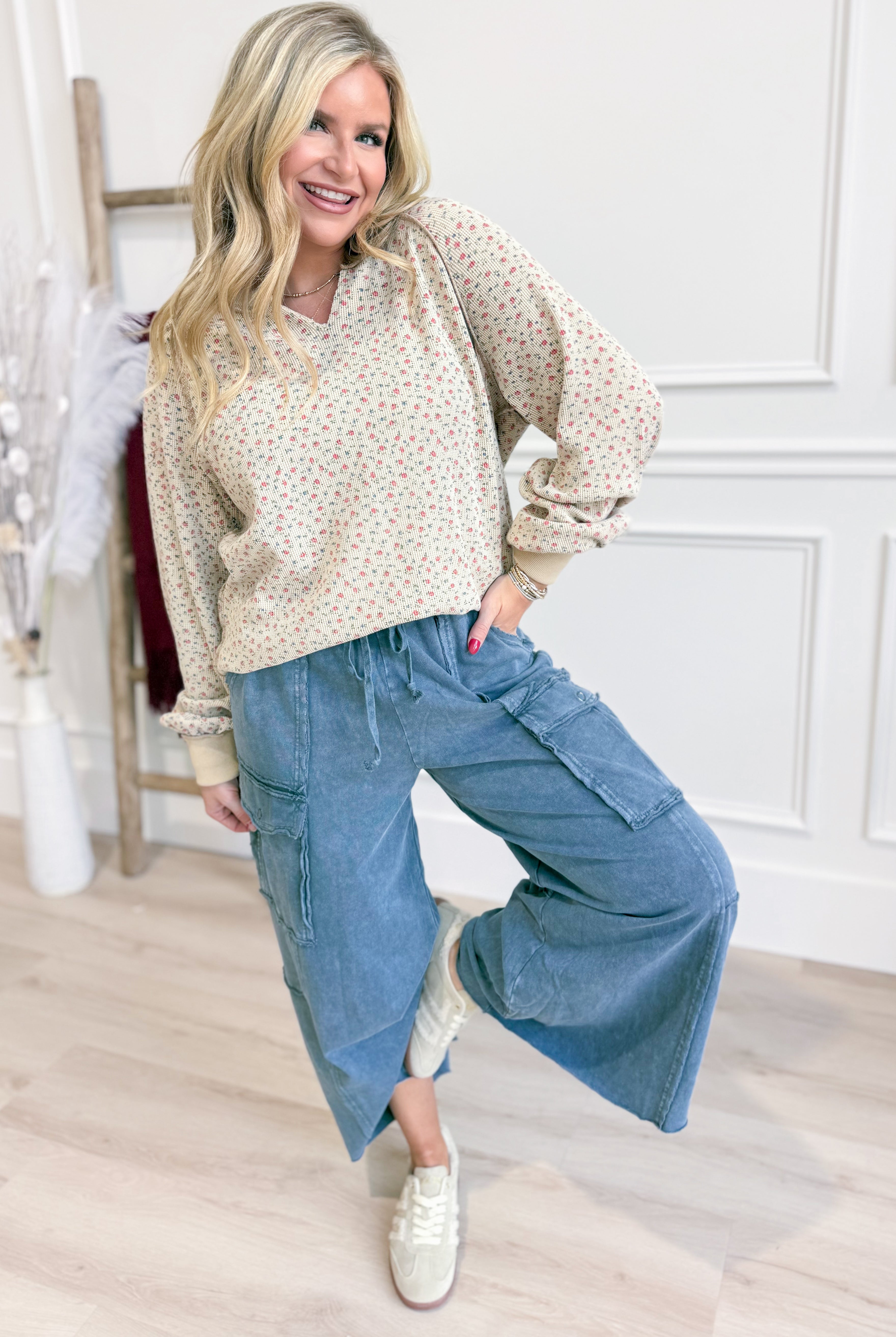 Mateo Mineral Washed Wide Leg Cargo Pants - Be You Boutique