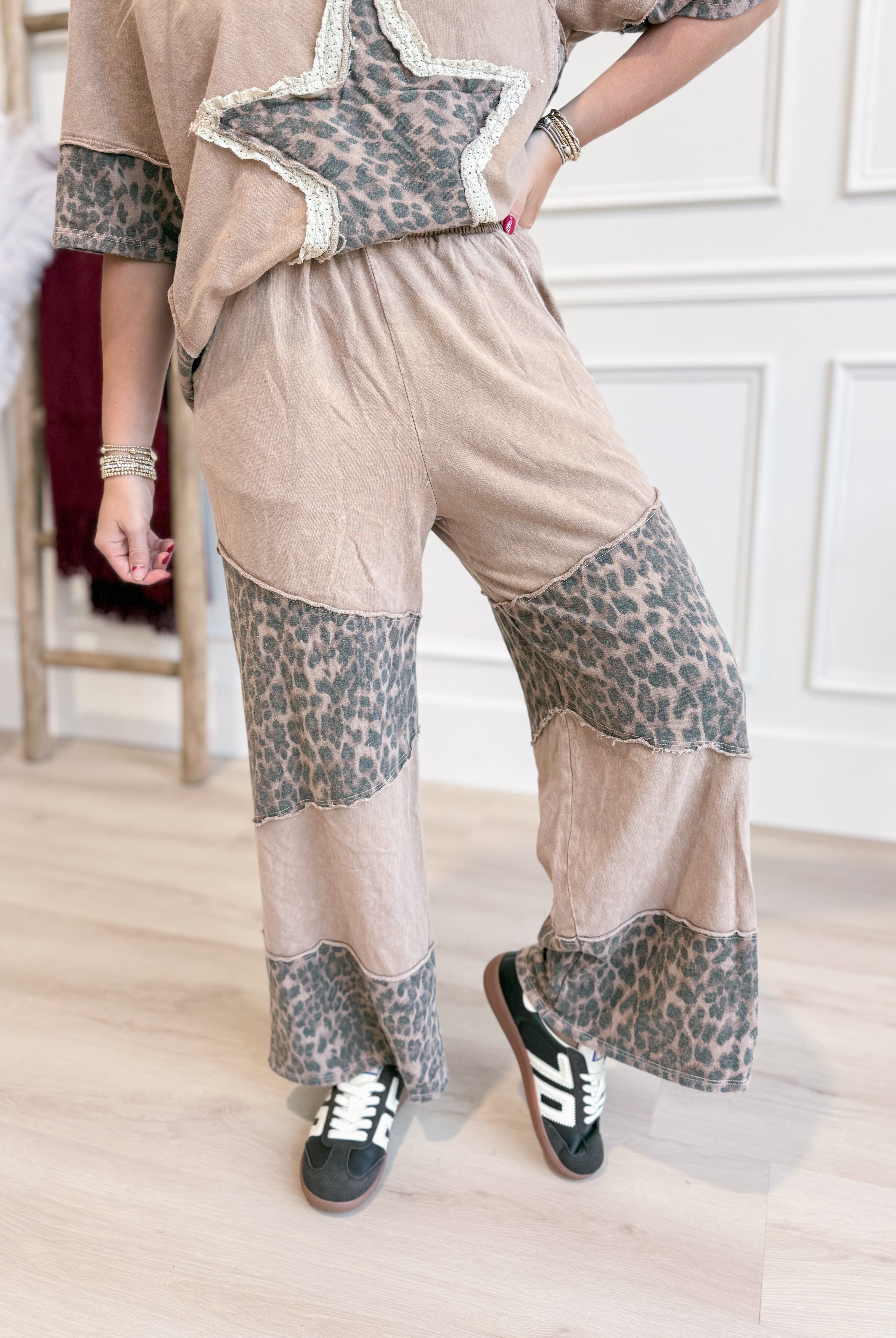 Frankie Leopard Color Block Pant - Be You Boutique