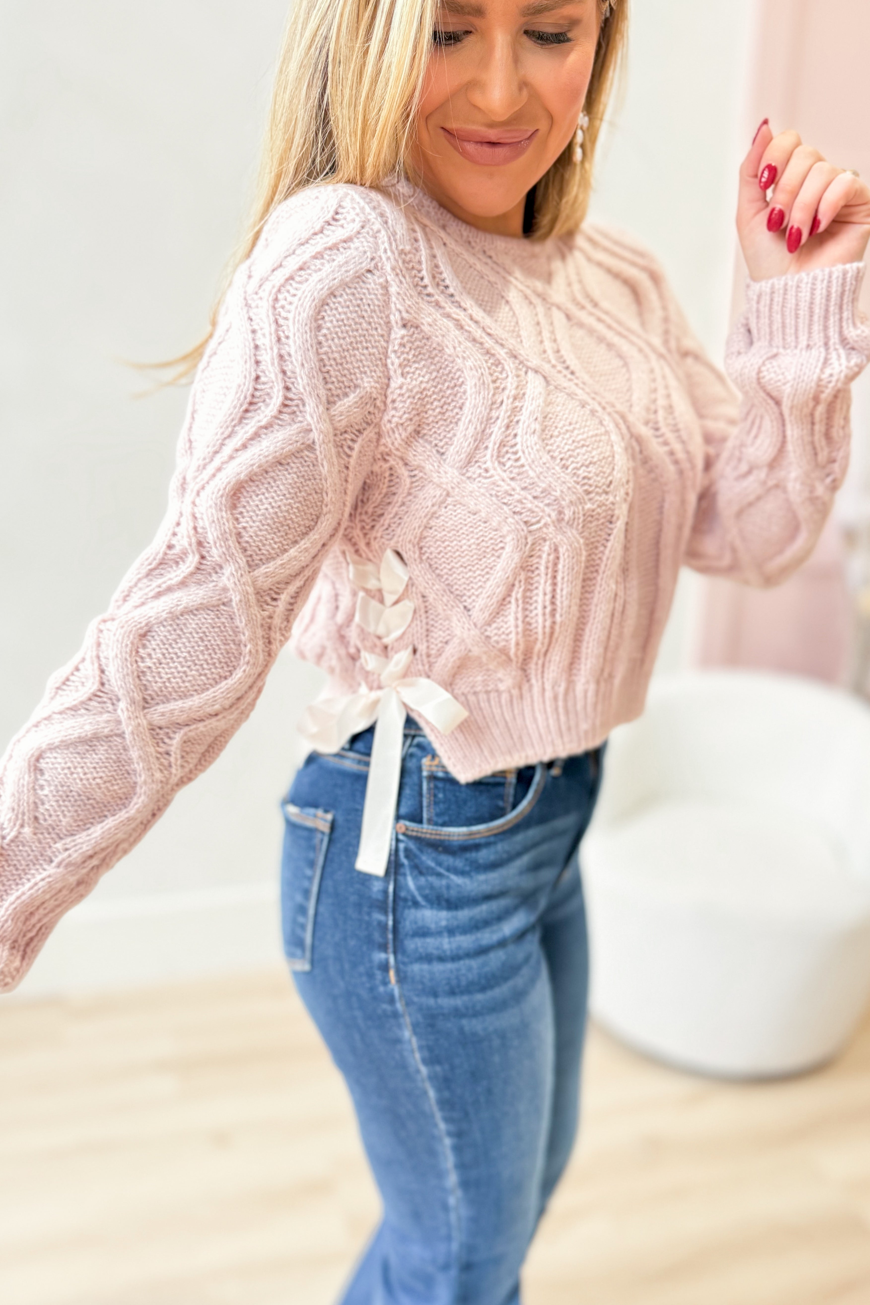 Catherine Satin Bow Detailed Sweater - Be You Boutique