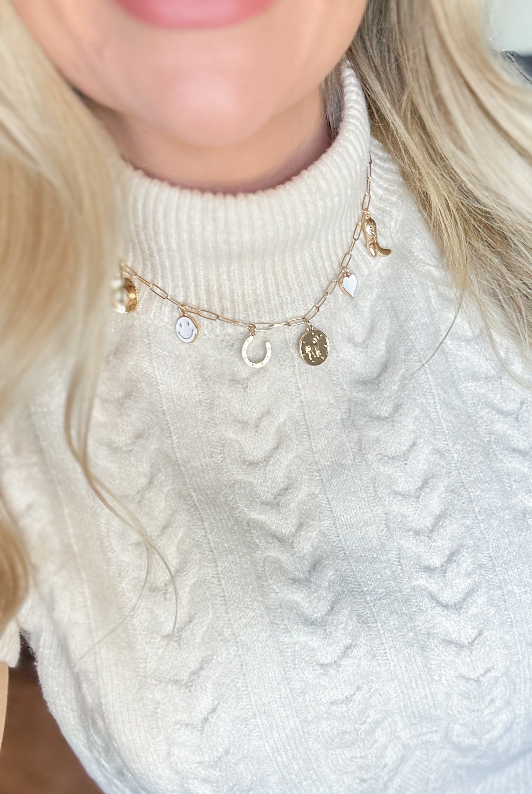 Charm Necklace ~ Gold "Western" Charm Necklace - Be You Boutique