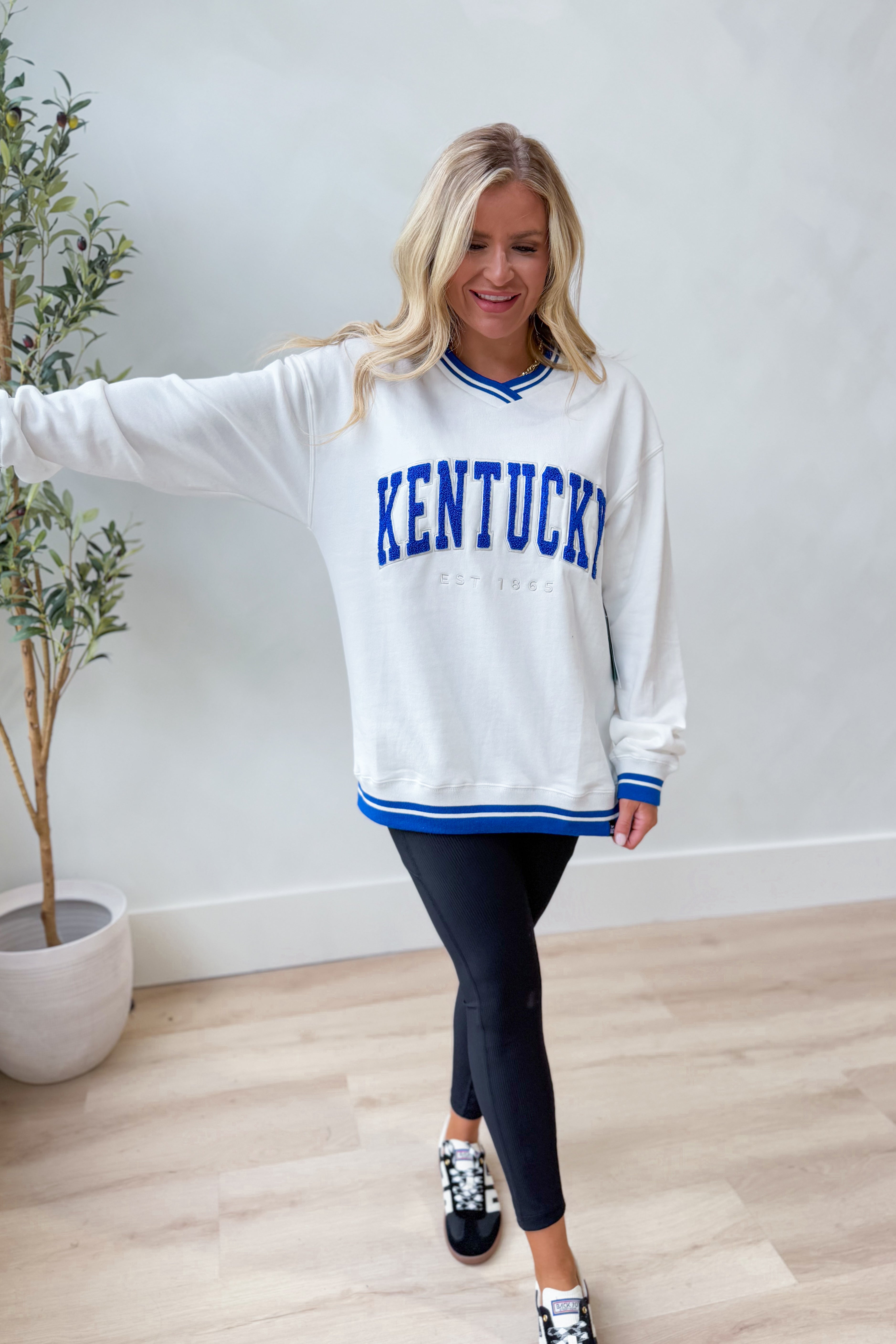 GameDay Social Allen Chenille V Neck Pullover - Be You Boutique