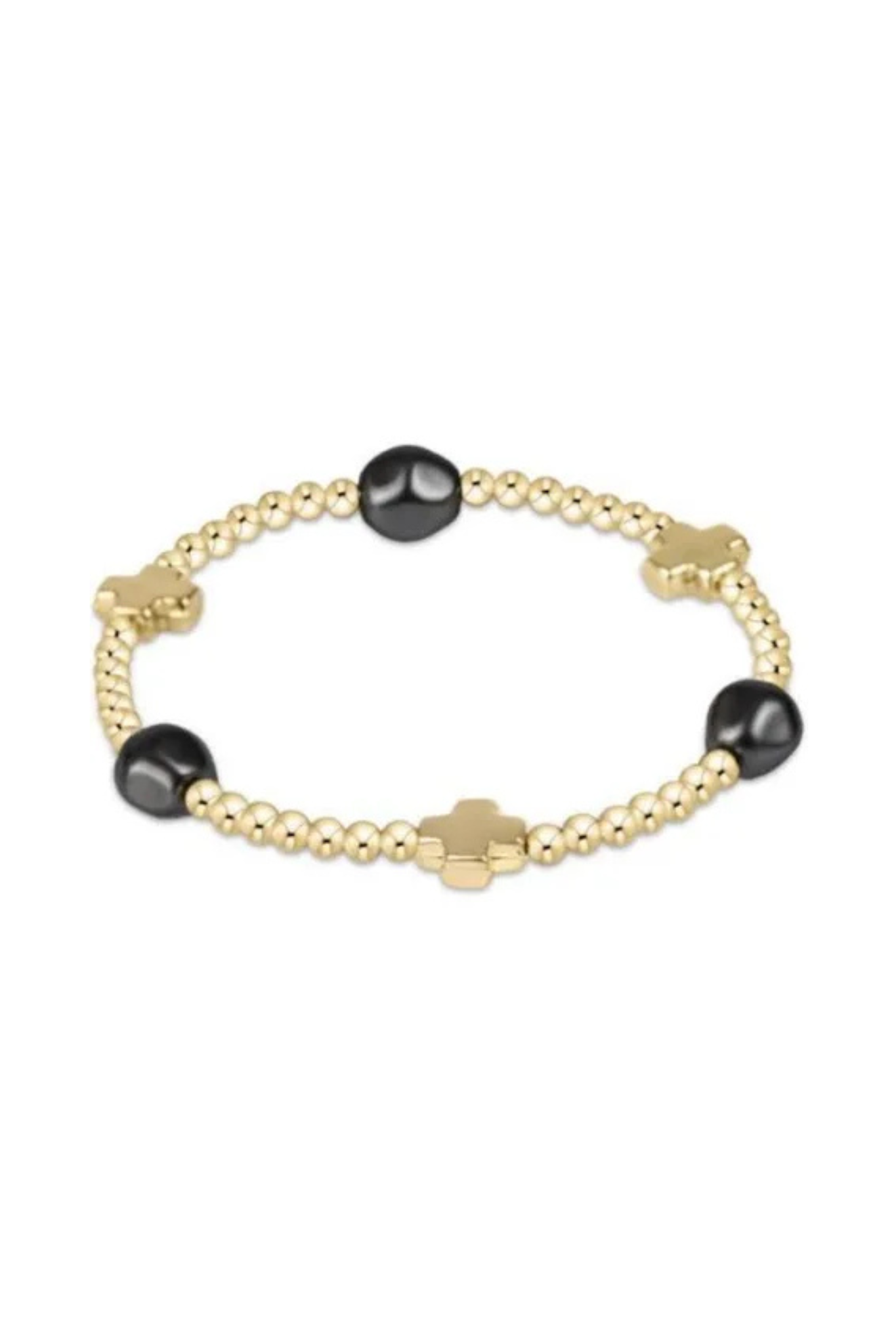 Enewton Pearl Grey Signature Cross Admire Gold Pattern 3mm Bracelet - Be You Boutique