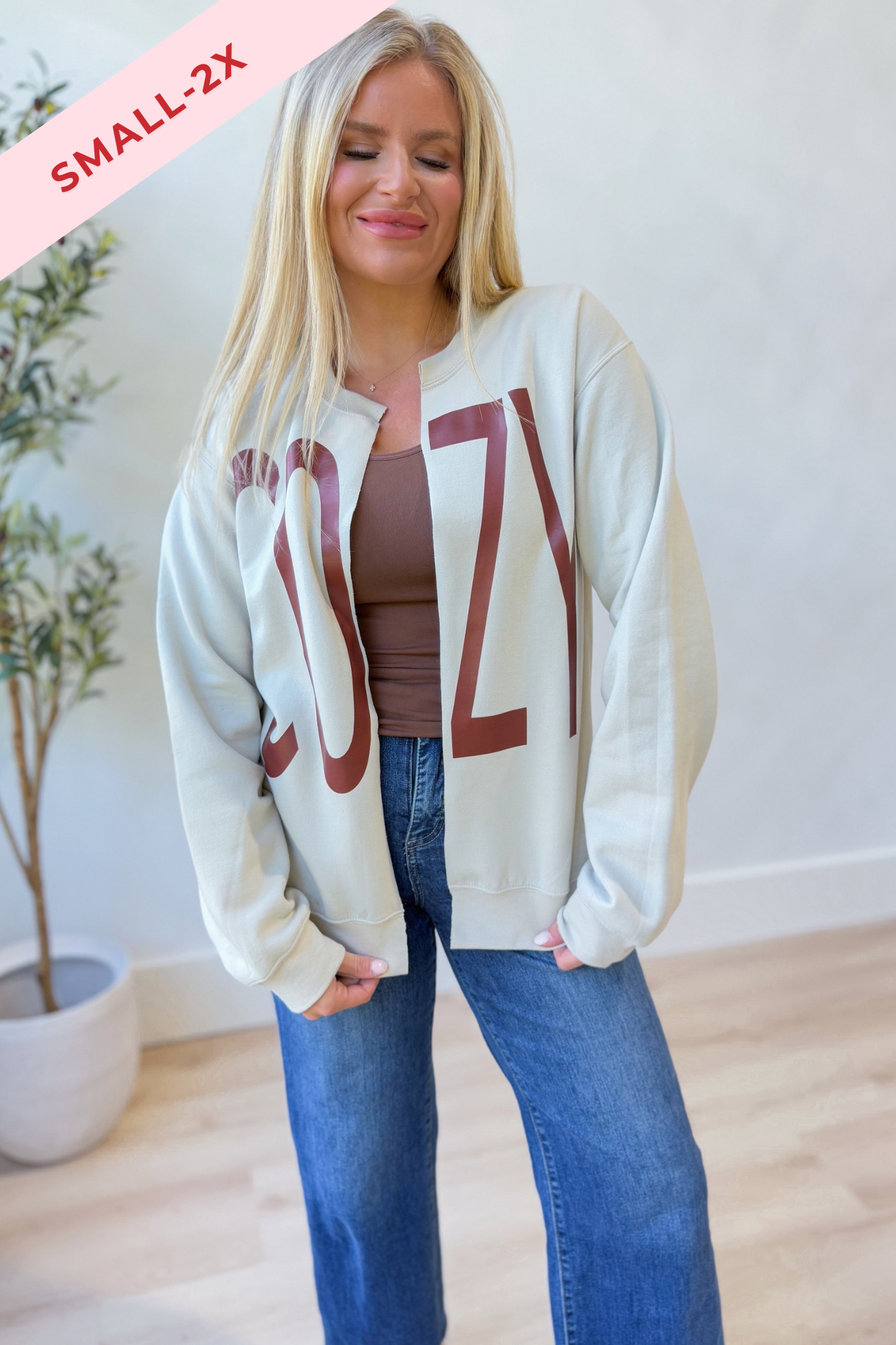 Cozy Season Split Sweatshirt Top - Be You Boutique