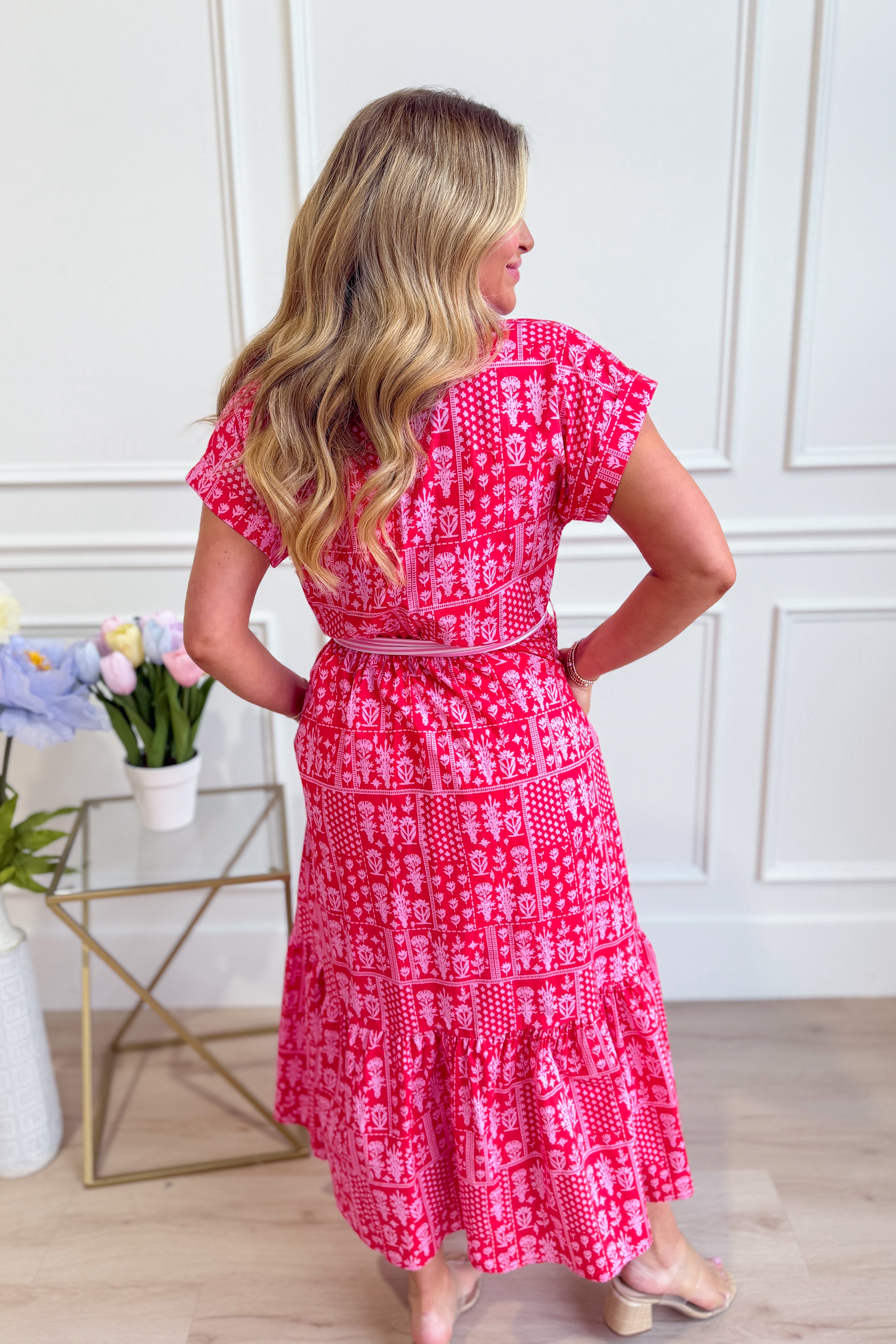 Taylor Abstract Printed Midi Dress - Be You Boutique