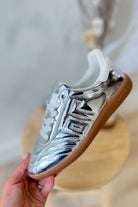 BACK70 Fluffy Sneakers in Silver - Be You Boutique
