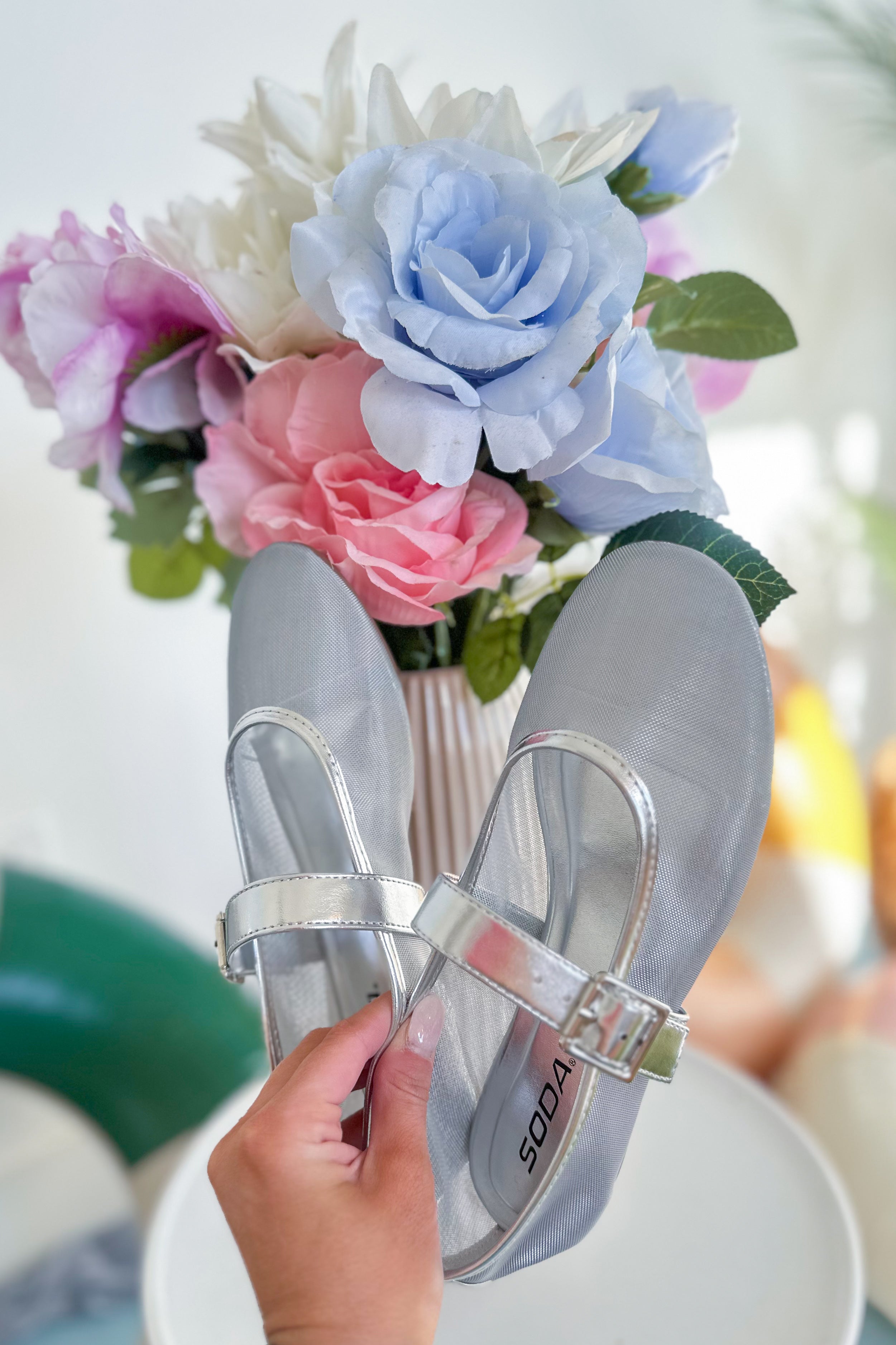 Soda Summer Round Toe Mesh Mary Jane Flat - Be You Boutique