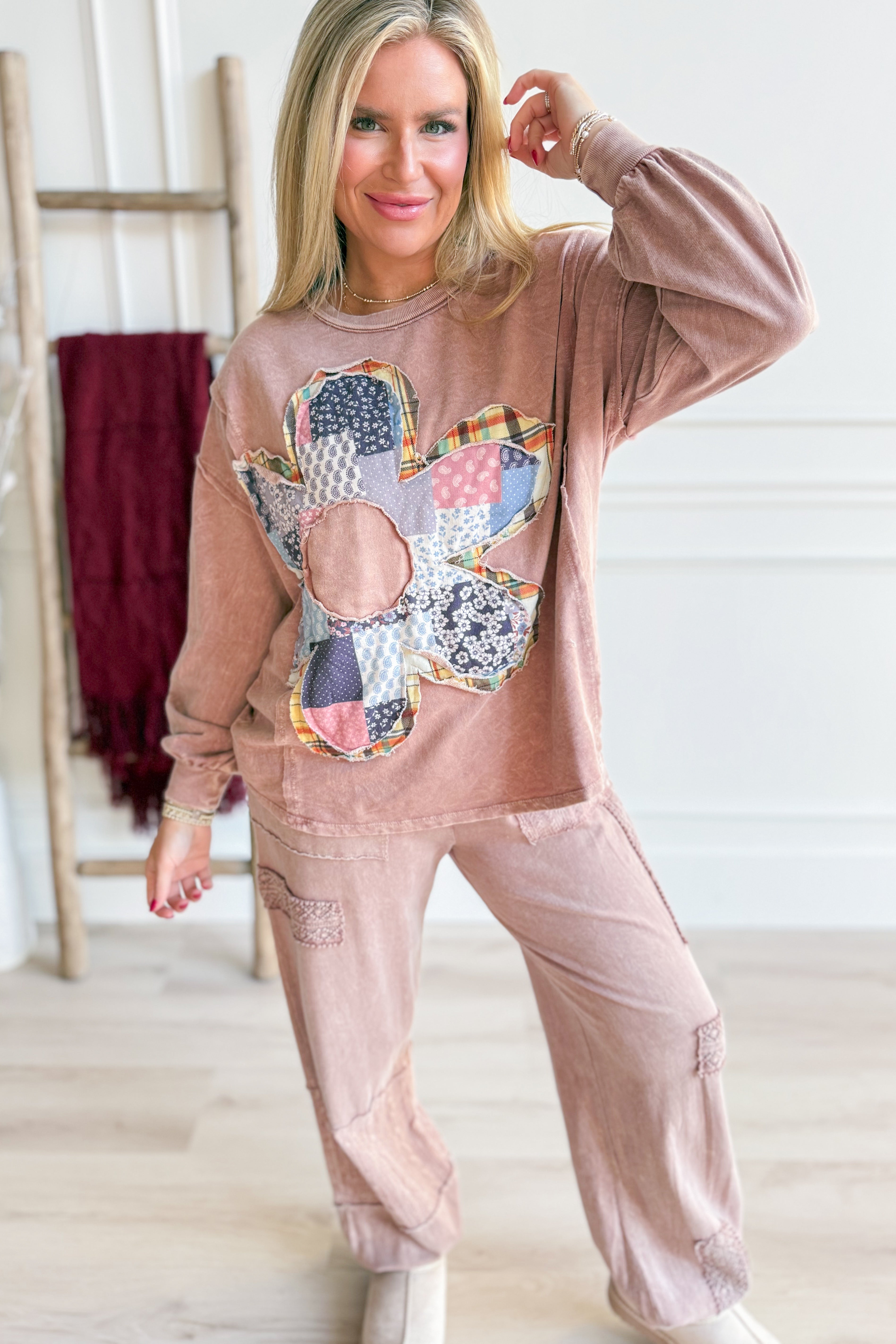 Carrie Multi Pattern Flower Patch Top - Be You Boutique