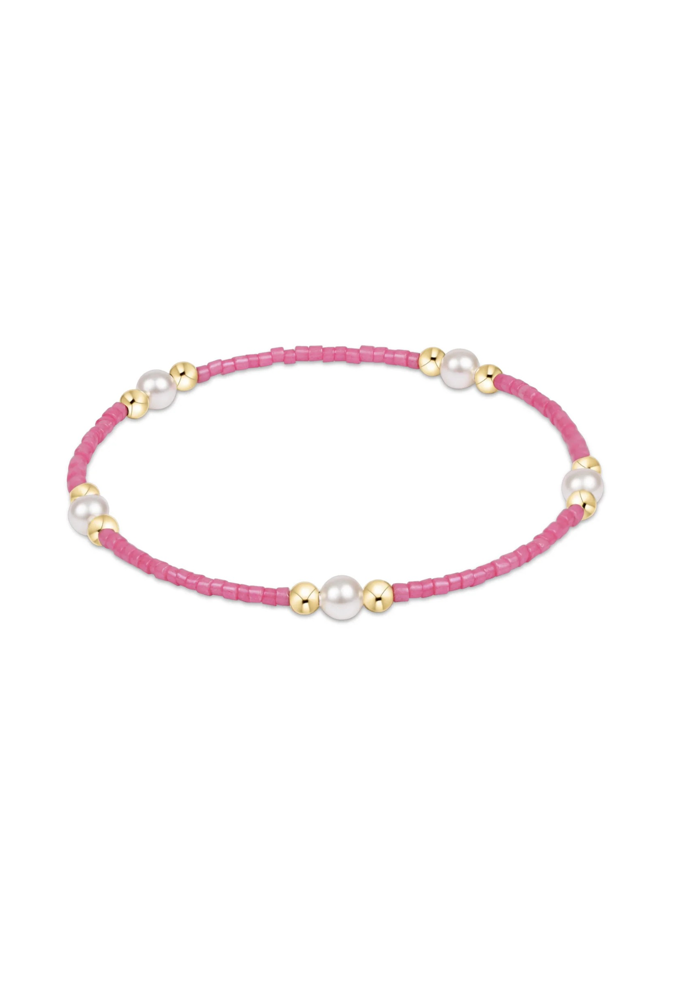 Enewton Bubblegum Hope Purpose Pearl Bracelet featuring pink and white pearls on a delicate jewelry chain.