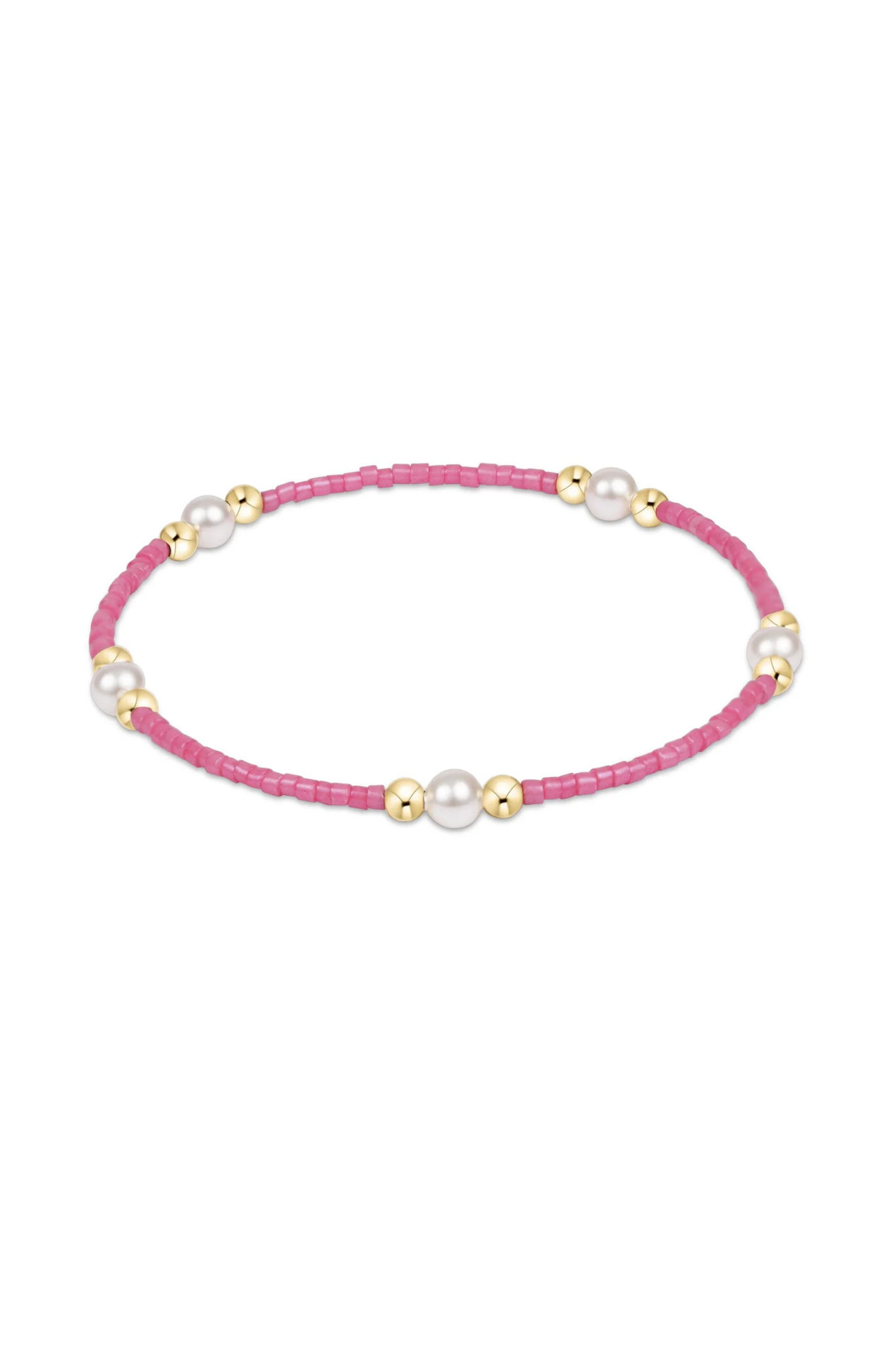 Enewton Bubblegum Hope Purpose Pearl Bracelet featuring pink and white pearls on a delicate jewelry chain.