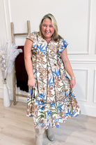 Linda Botanical Printed Flutter Sleeve Dress - Be You Boutique