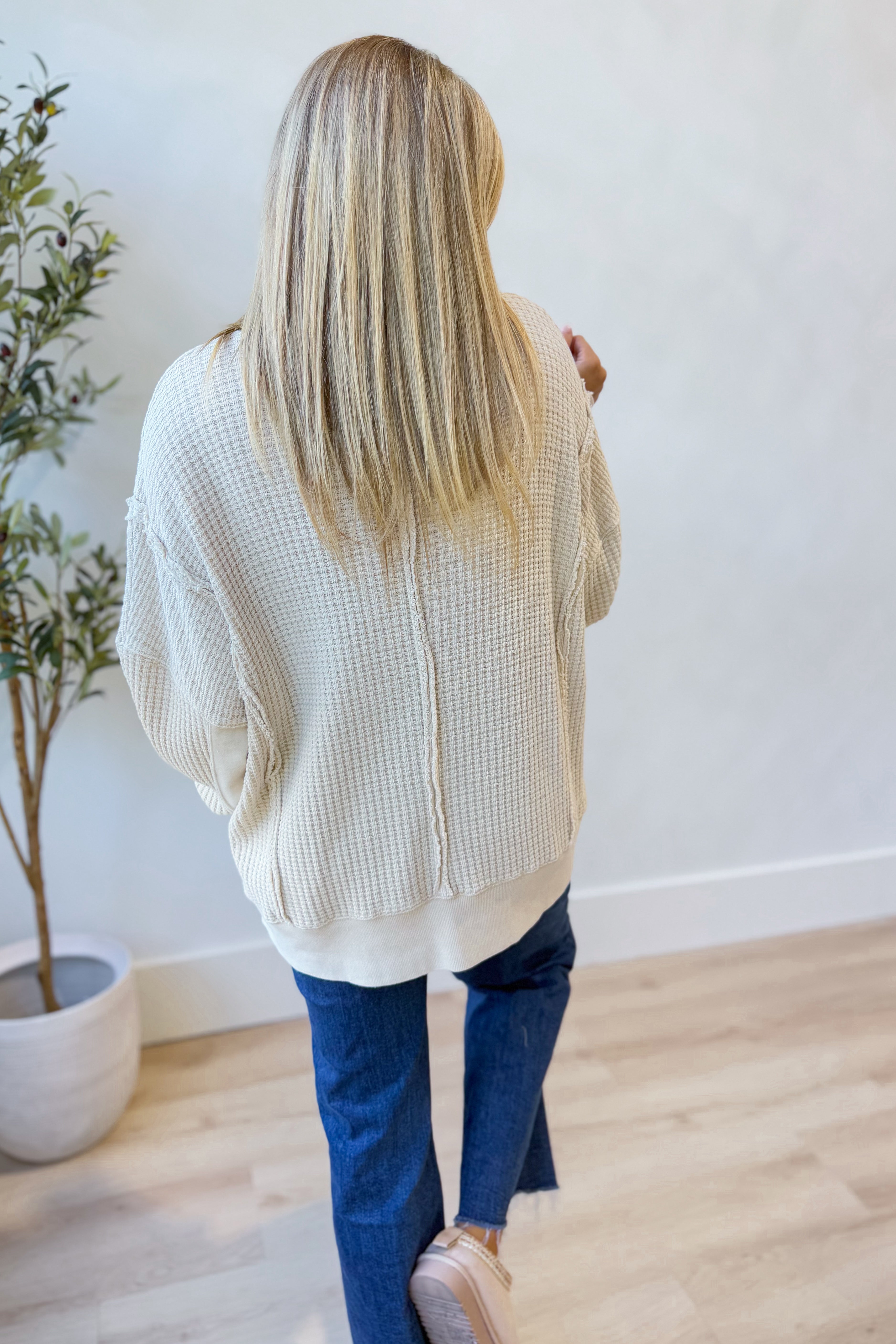 Brooke Mineral Washed Thermal Pullover - Be You Boutique