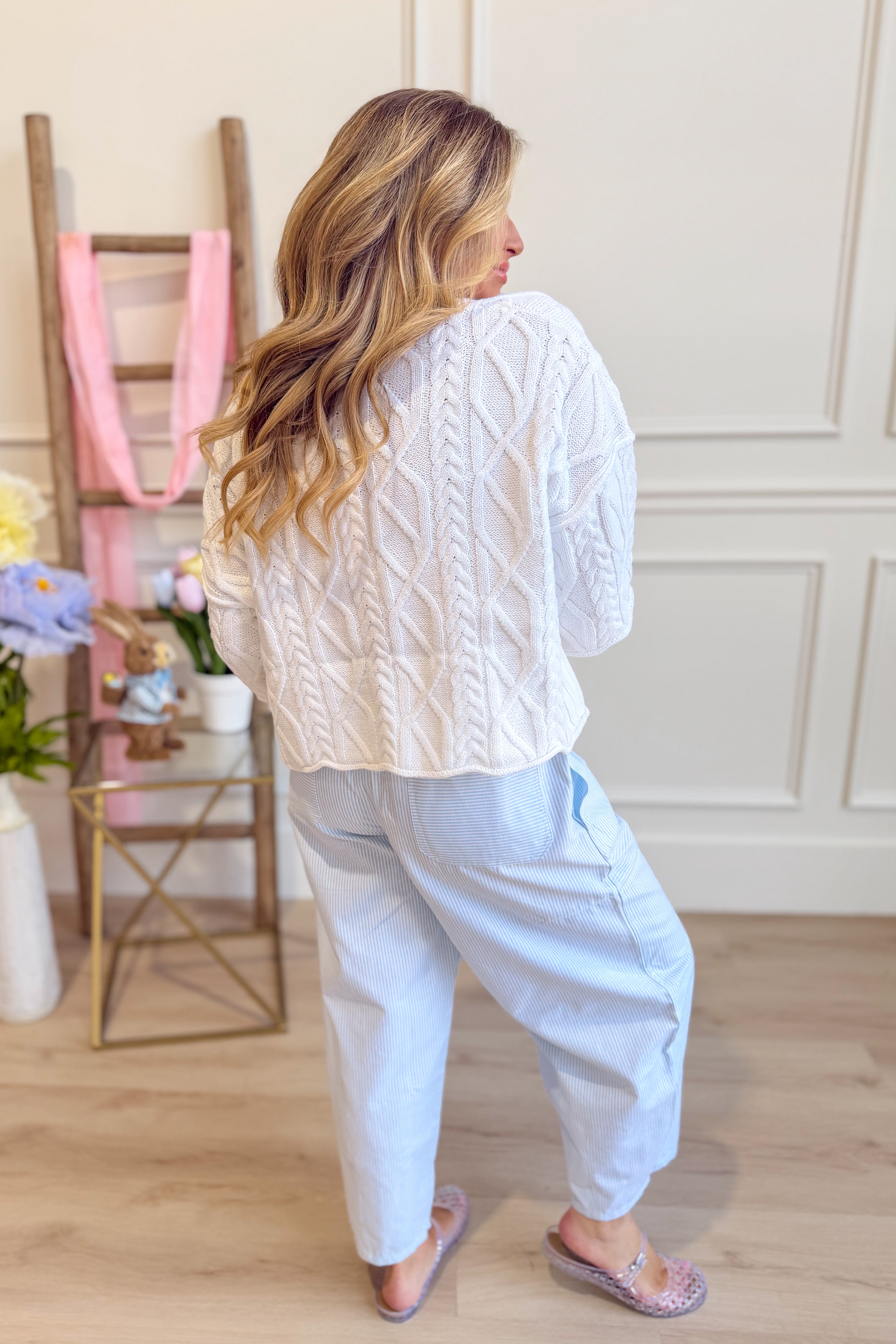 Kendall Cable Knit Sweater Top - Be You Boutique