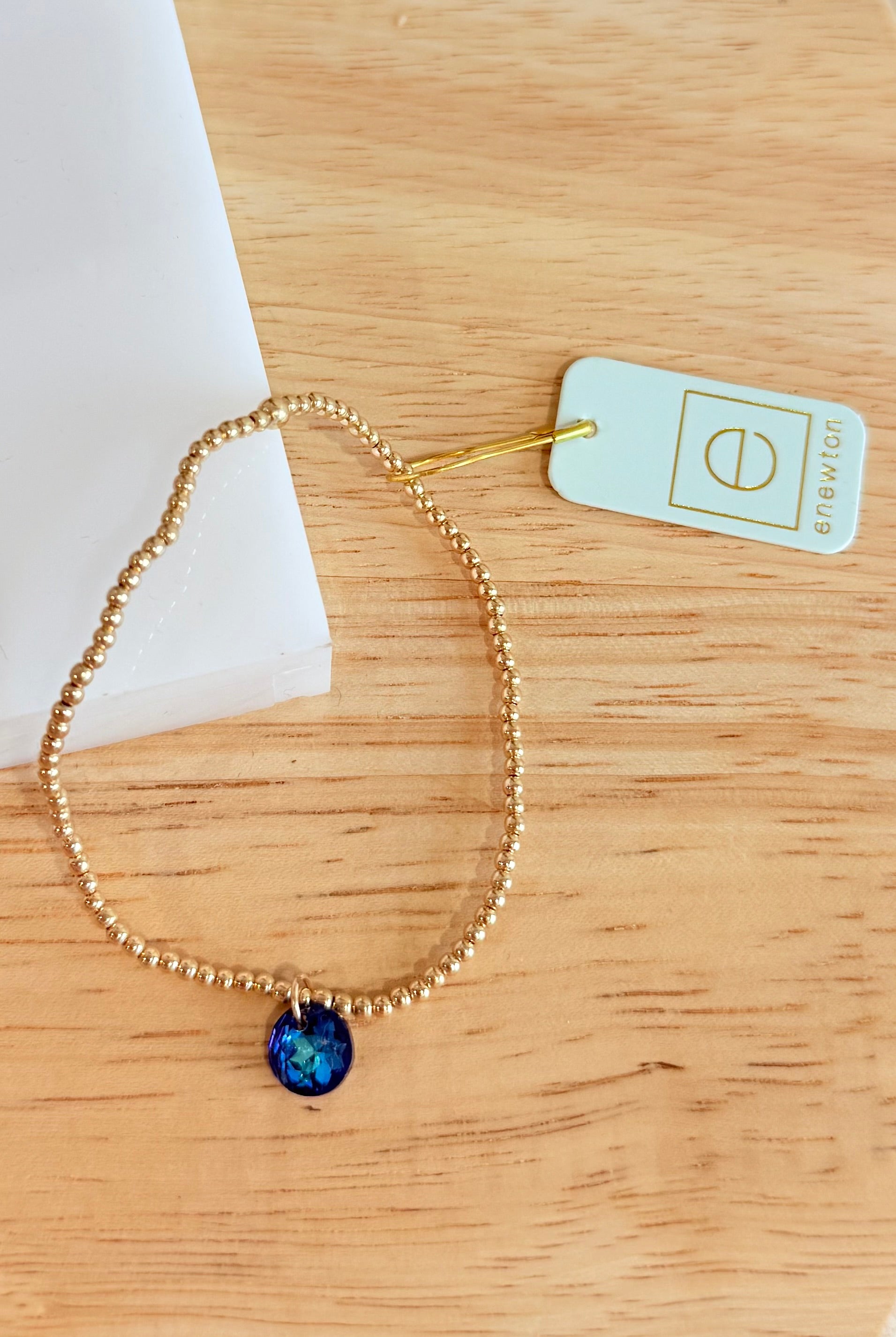 Enewton 2mm Classic Birthstone Bracelet featuring colorful gemstones on a delicate chain, elegant jewelry accessory.