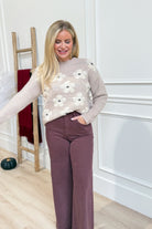 Cori Flower Jacquard Sweater - Be You Boutique