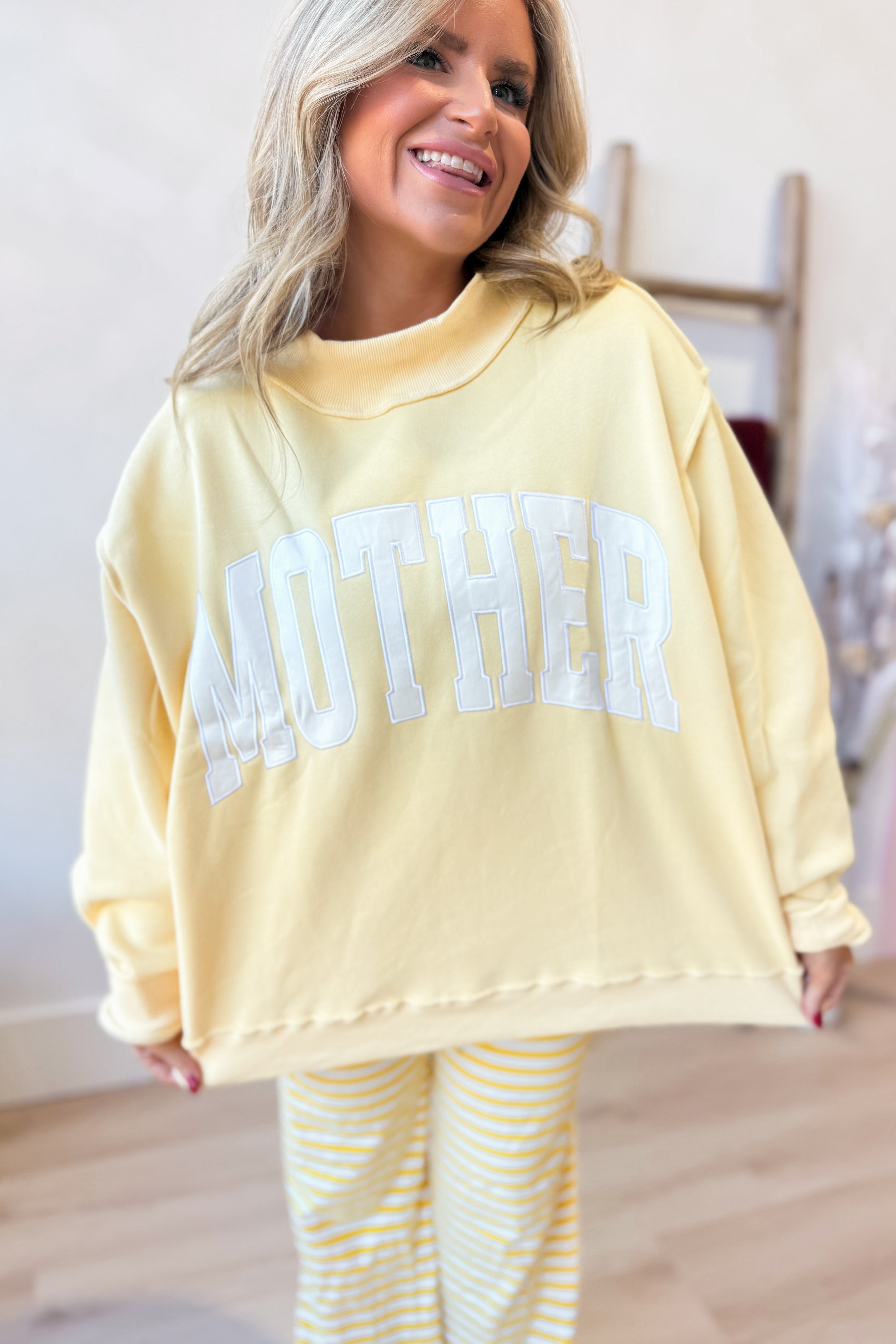 Mother Mock Neck Embroidered Sweatshirt - Be You Boutique