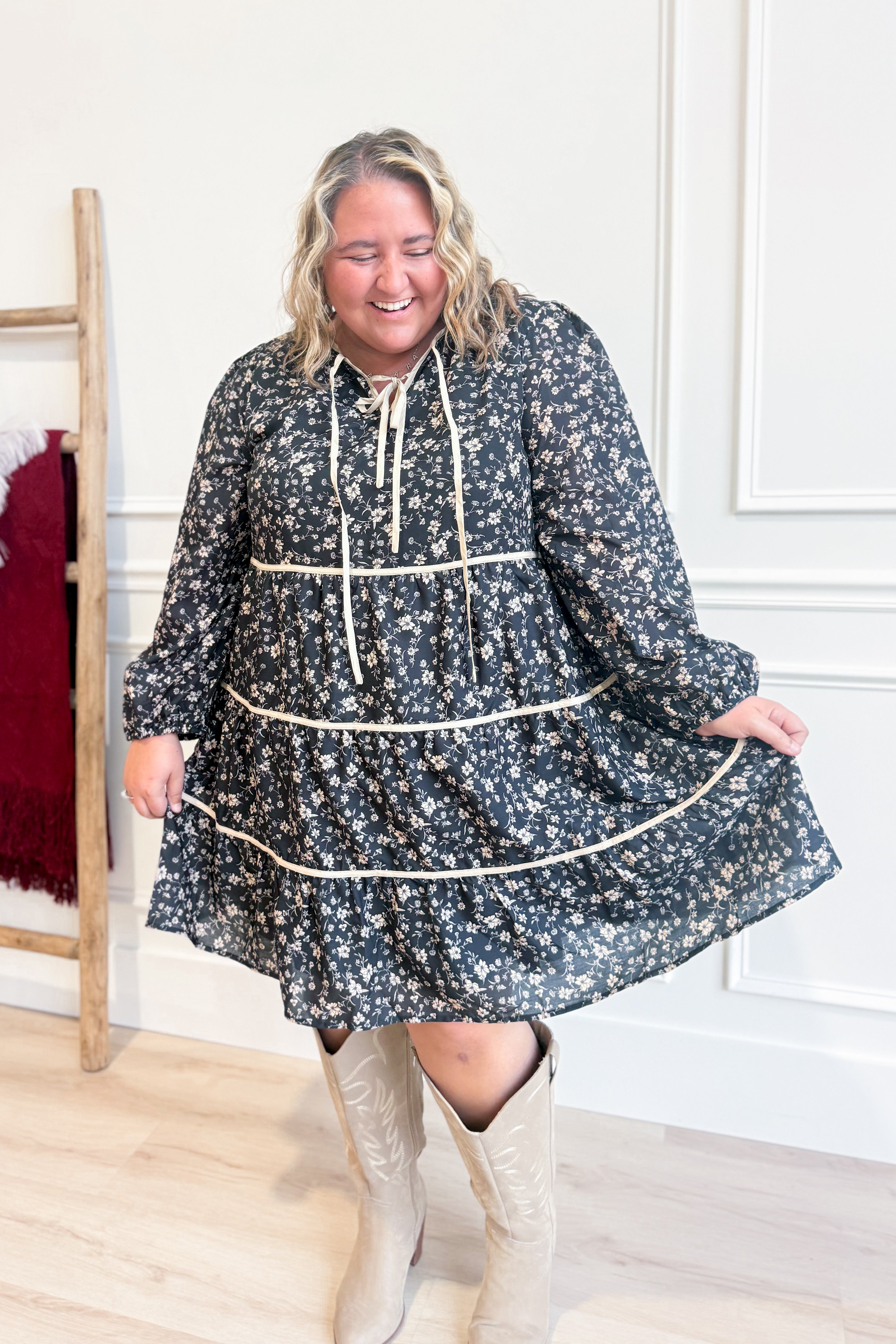 Susan Floral Printed Tiered Dress - Be You Boutique