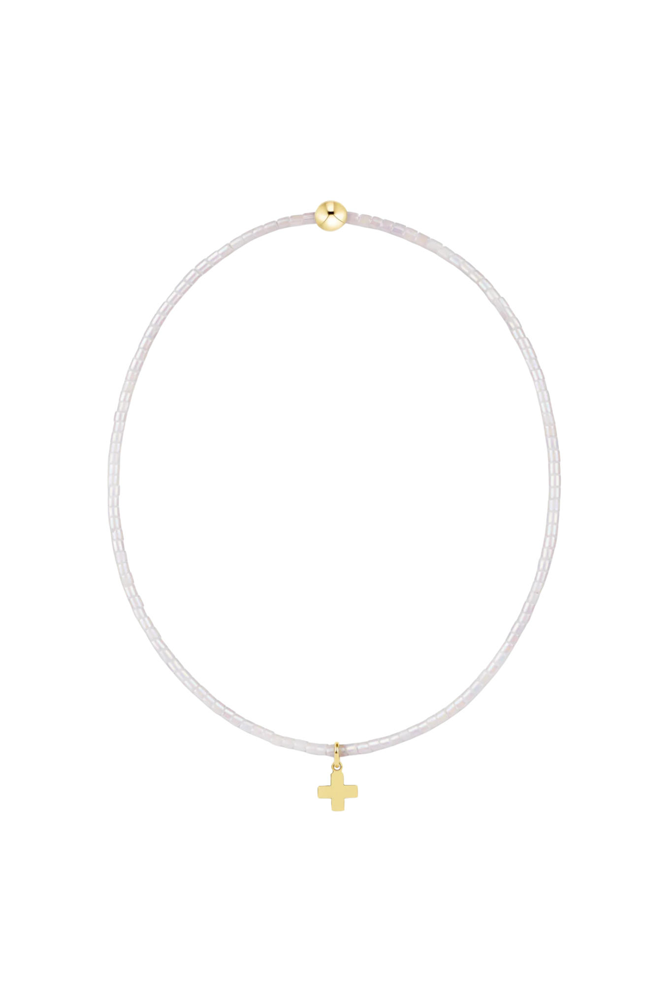 Enewton Silky White Hope classic signature cross charm bracelet with silver chain and cross pendant, stylish jewelry accessory.