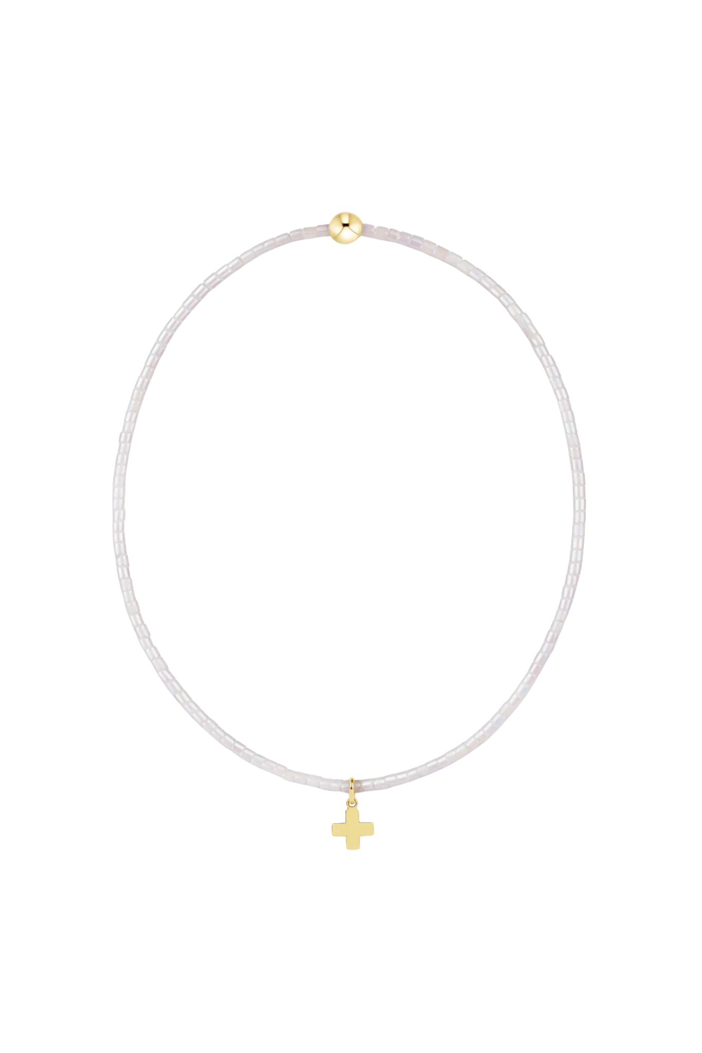 Enewton Silky White Hope classic signature cross charm bracelet with silver chain and cross pendant, stylish jewelry accessory.