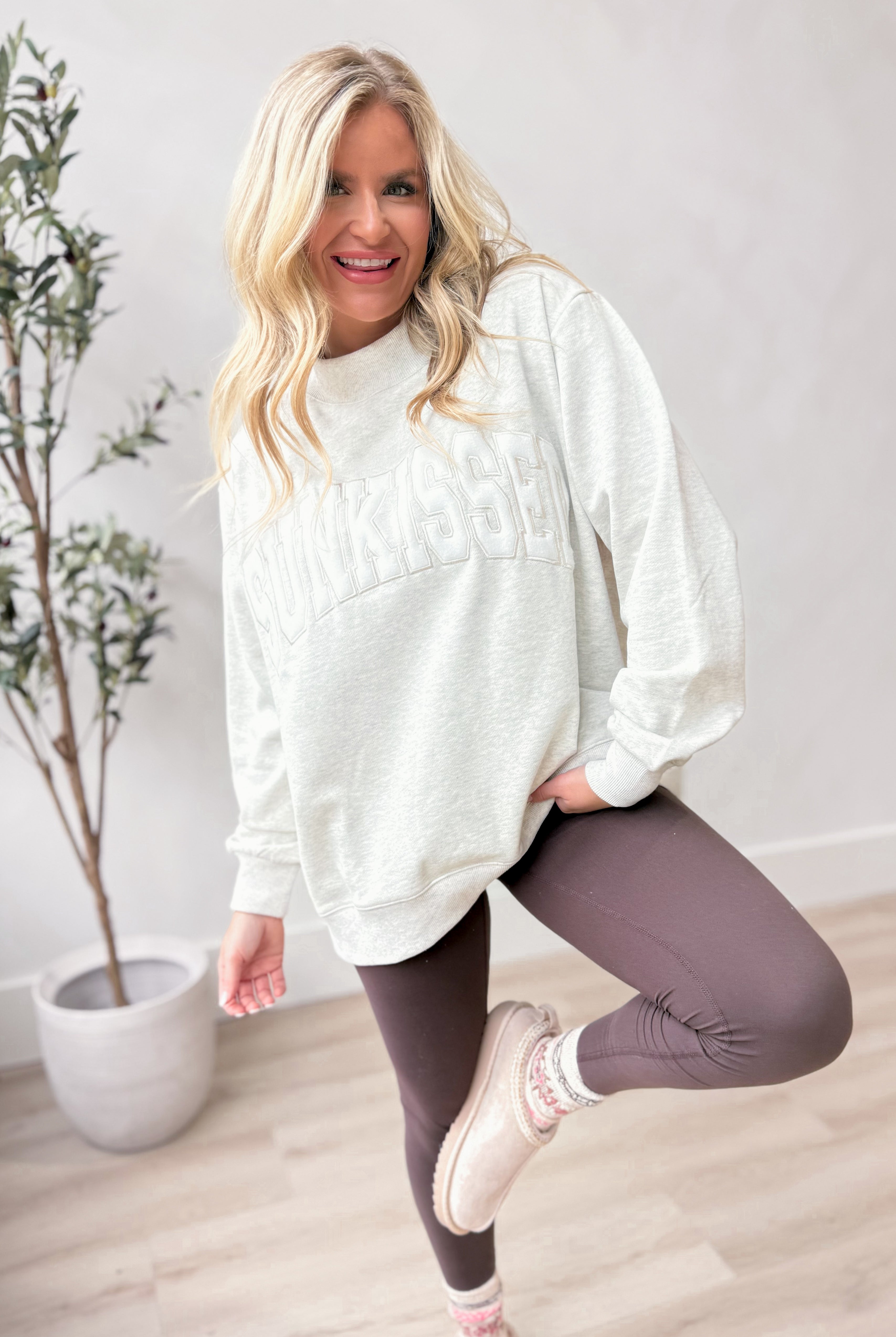 Sunkissed Mockneck Sweatshirt - Be You Boutique