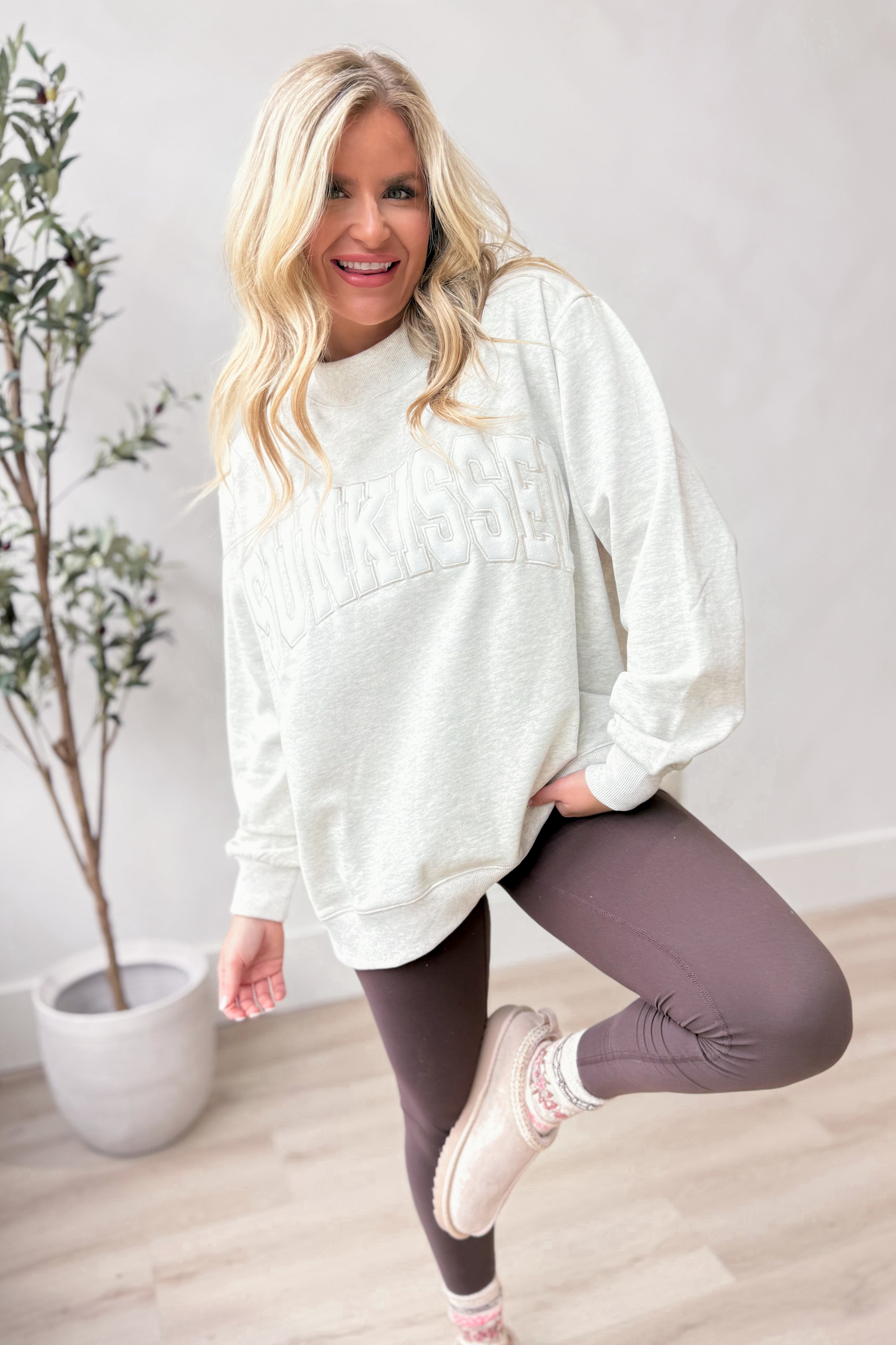 Sunkissed Mockneck Sweatshirt - Be You Boutique