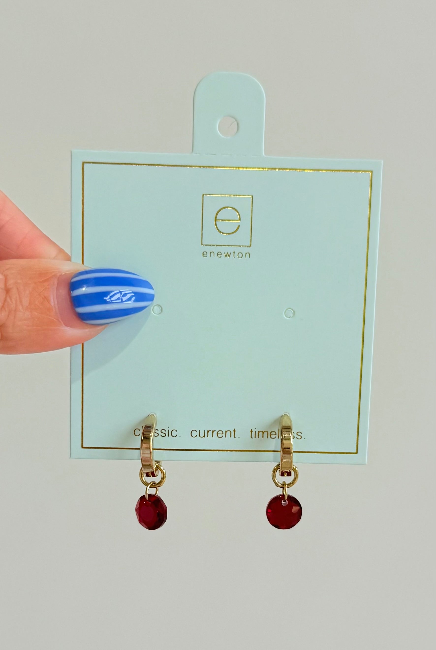 Enewton .5mm Classic Birthstone Huggie earrings in 222 other jewelry, featuring small, stylish hoop design with birthstone accents