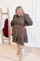 Chandler Tiered Solid Printed Dress - Be You Boutique