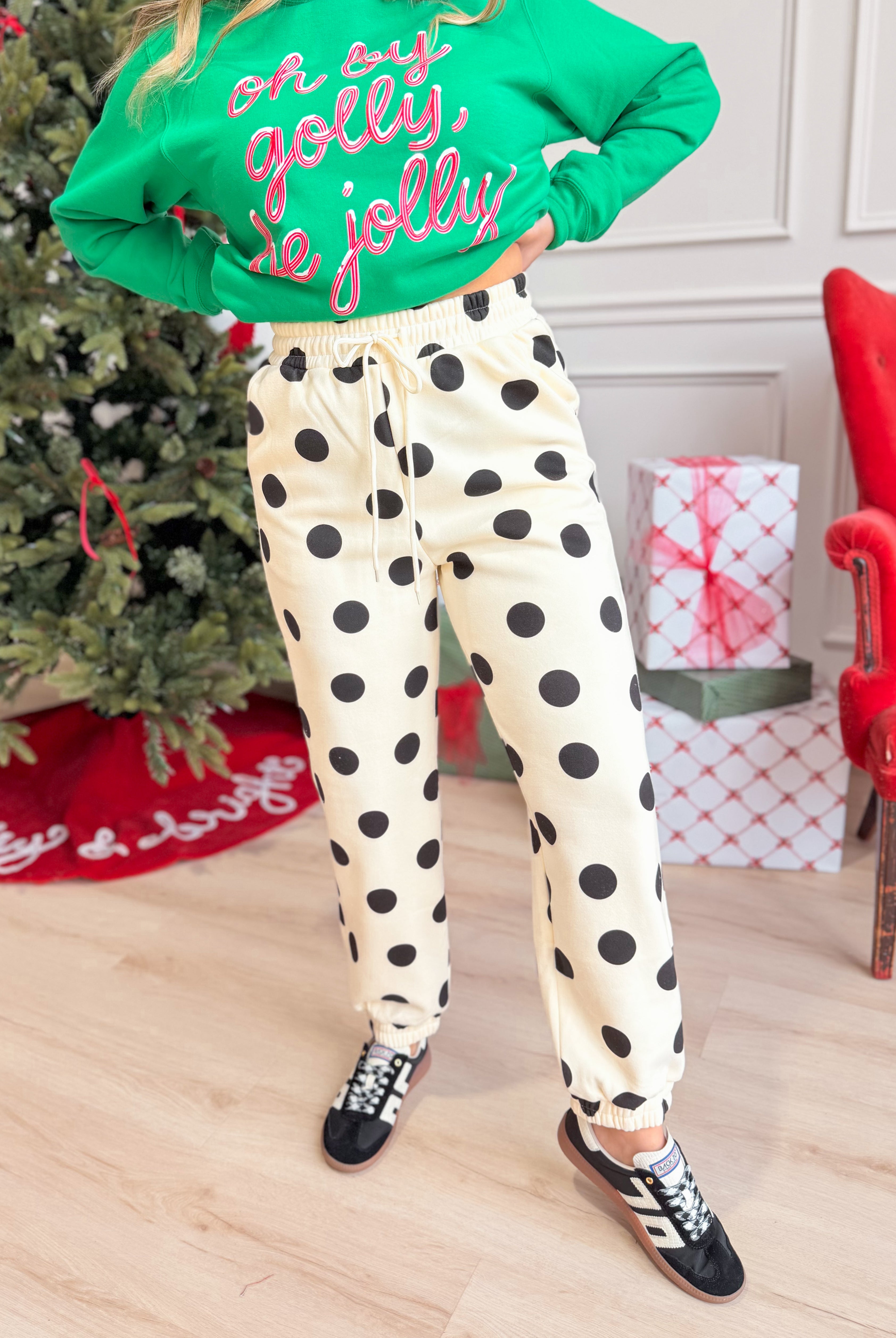 Penny Polka Dot Jogger Sweatpants - Be You Boutique