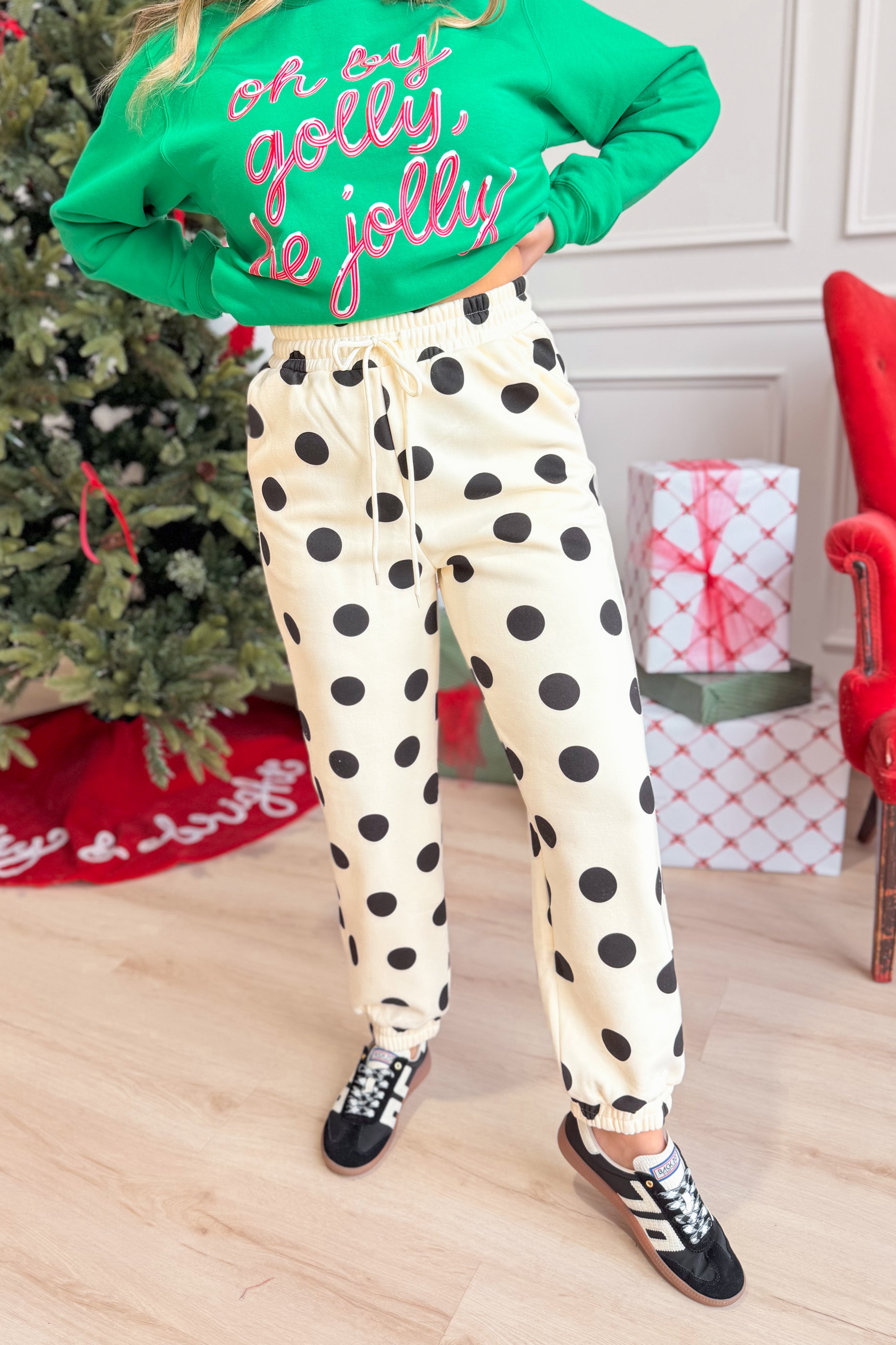 Penny Polka Dot Jogger Sweatpants - Be You Boutique