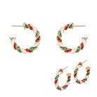 Red, White and Green Wrapped Hoop - Be You Boutique