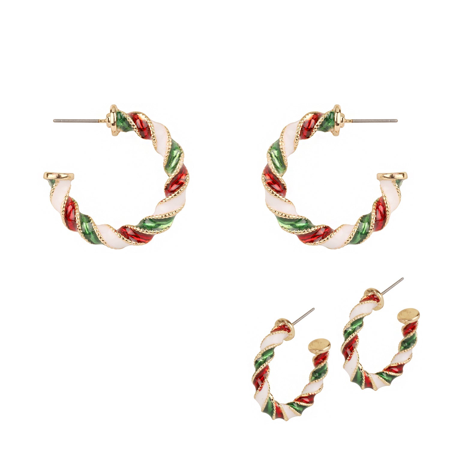 Red, White and Green Wrapped Hoop - Be You Boutique